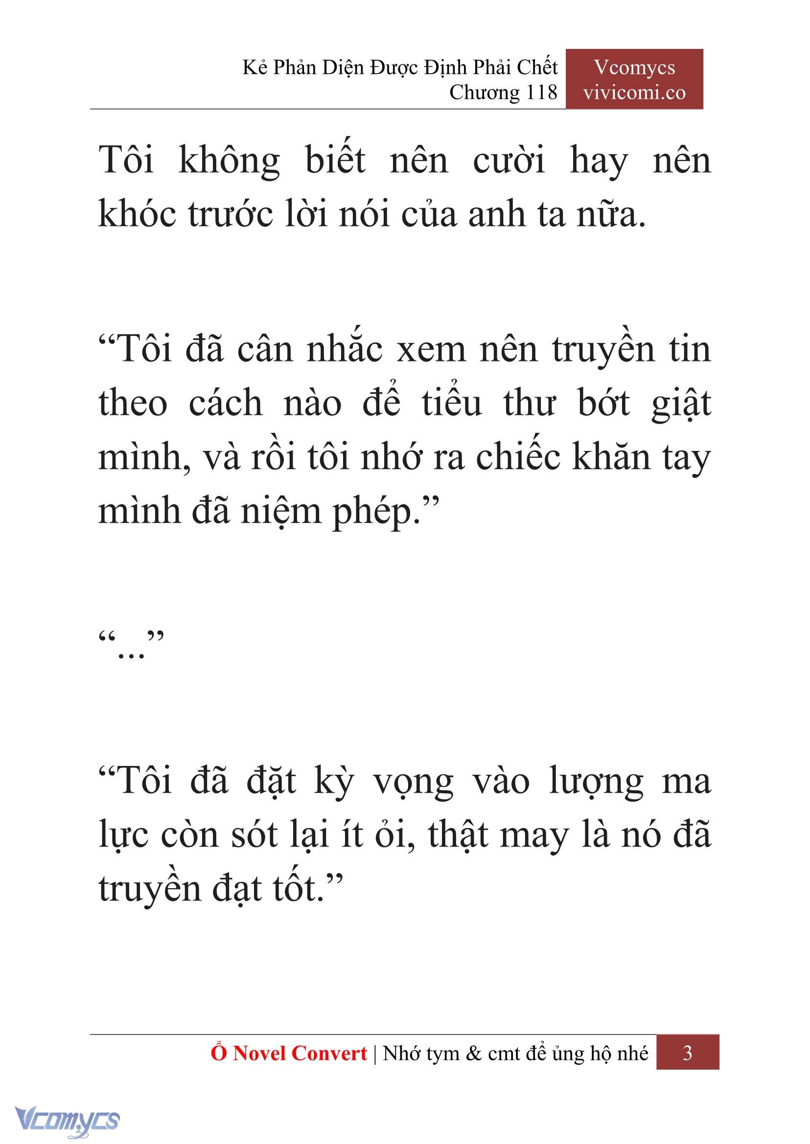 [Novel] Kẻ Phản Diện Được Định Phải Chết Chap 118 - Trang 2