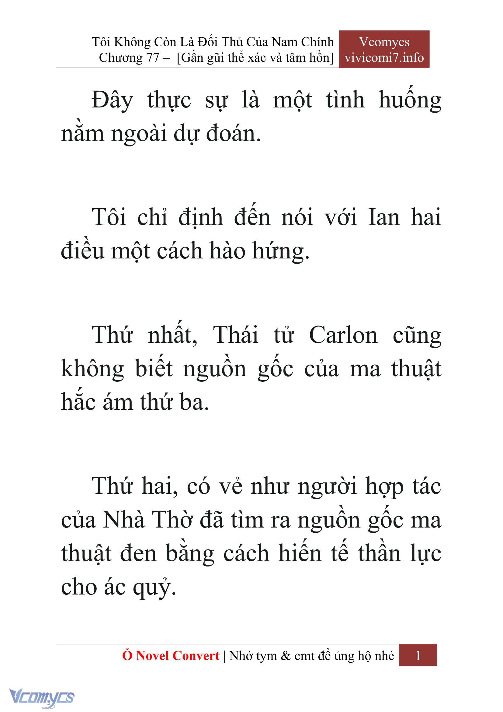 [Novel] Tôi Không Còn Là Đối Thủ Của Nam Chính Chap 77 - Trang 2