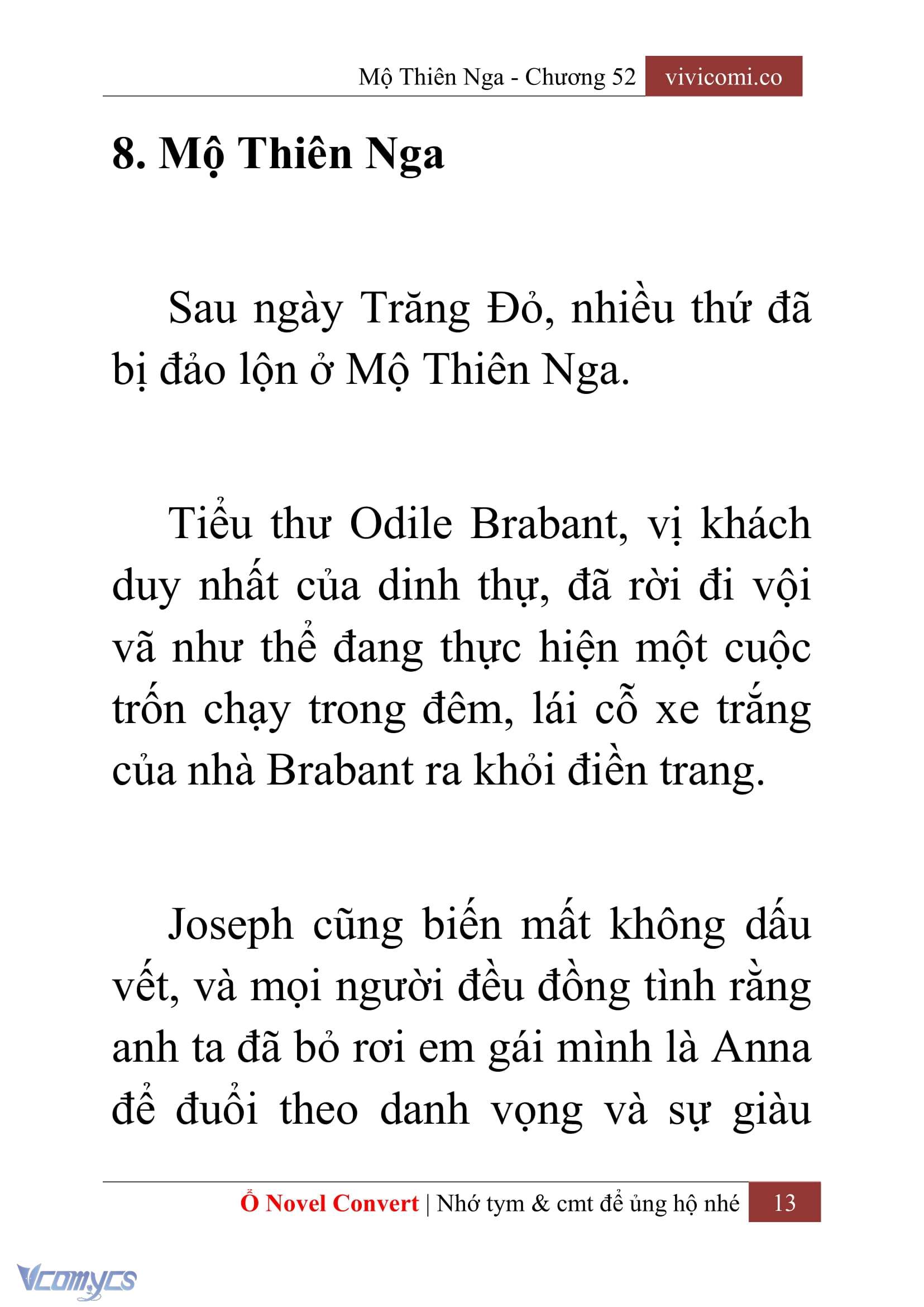 [Novel] Mộ Thiên Nga Chap 52 - Trang 2