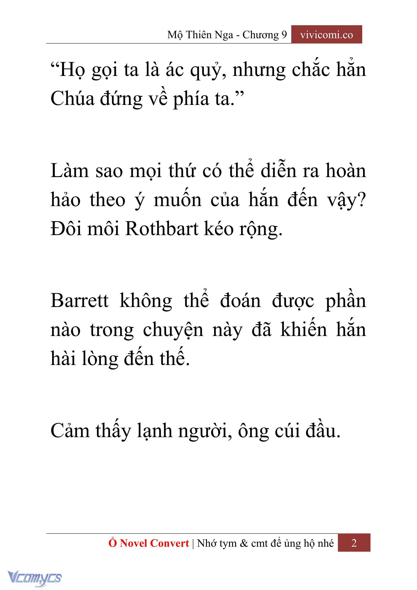 [Novel] Mộ Thiên Nga Chap 9 - Trang 2