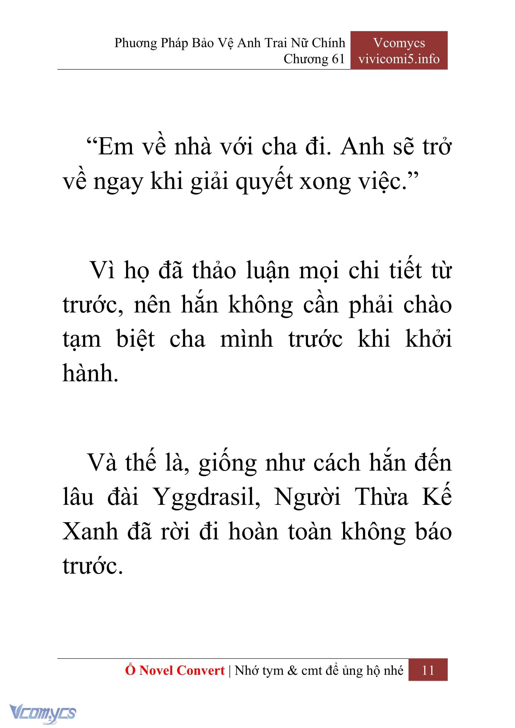 [Novel] Phương Pháp Bảo Vệ Anh Trai Nữ Chính Chap 61 - Trang 2