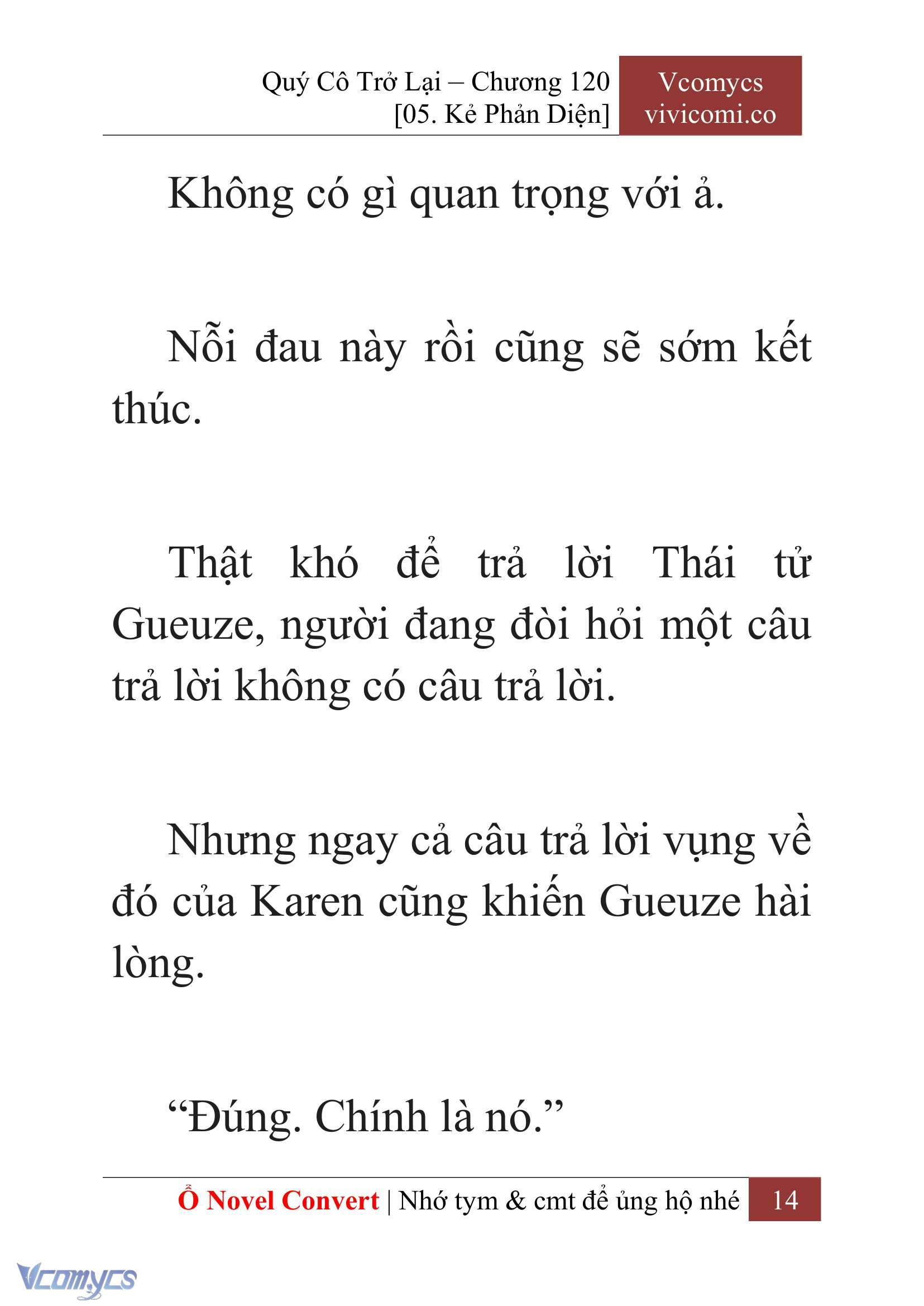 [Novel] Quý Cô Trở Lại Chap 120 - Trang 2