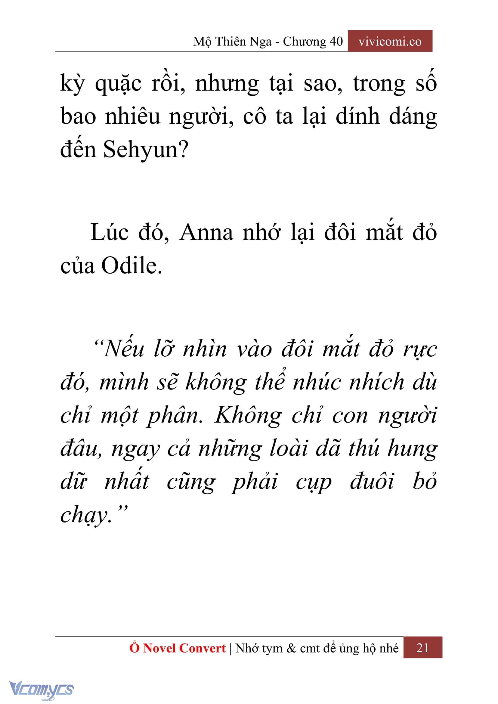 [Novel] Mộ Thiên Nga Chap 40 - Trang 2