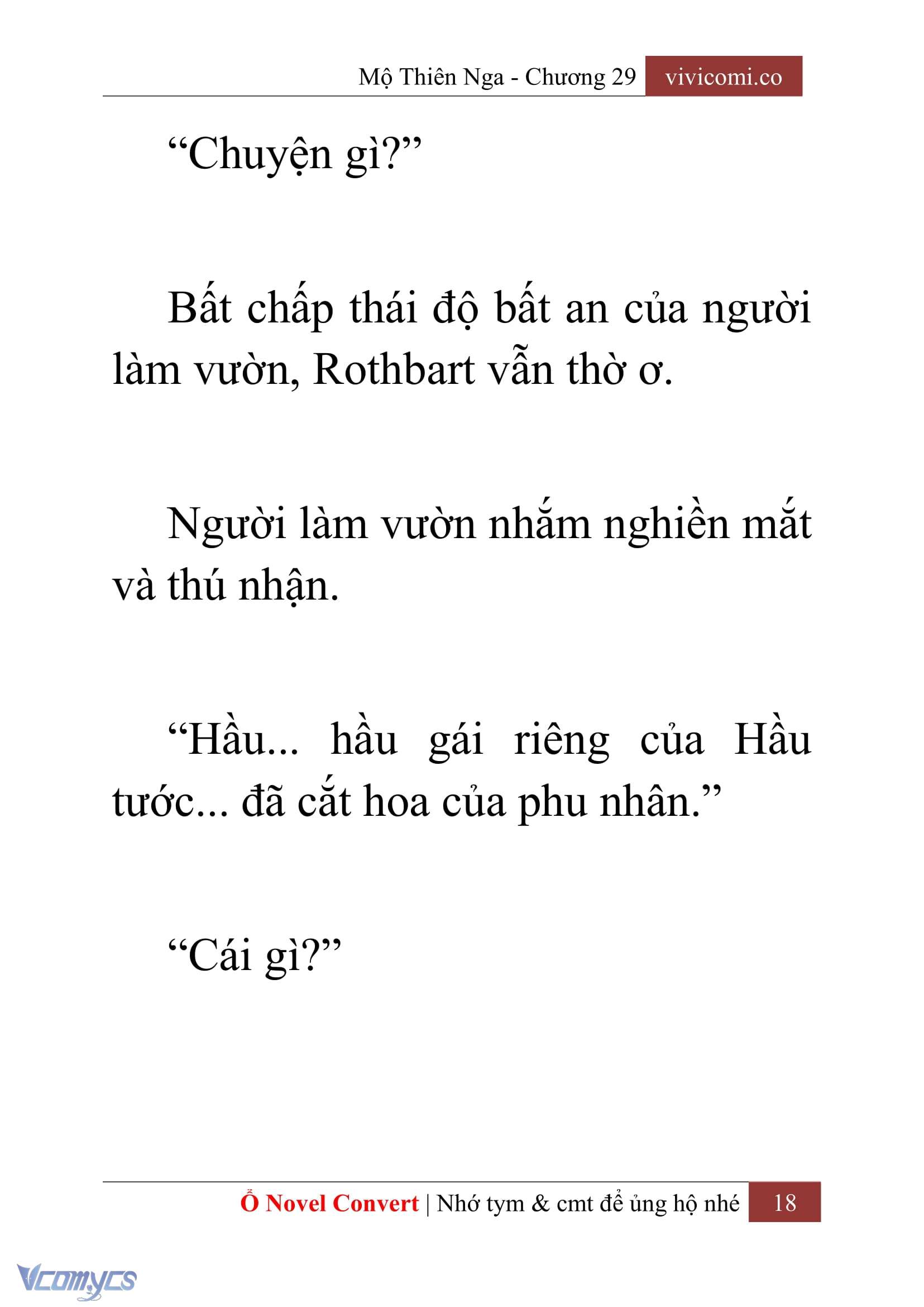 [Novel] Mộ Thiên Nga Chap 29 - Next Chap 30
