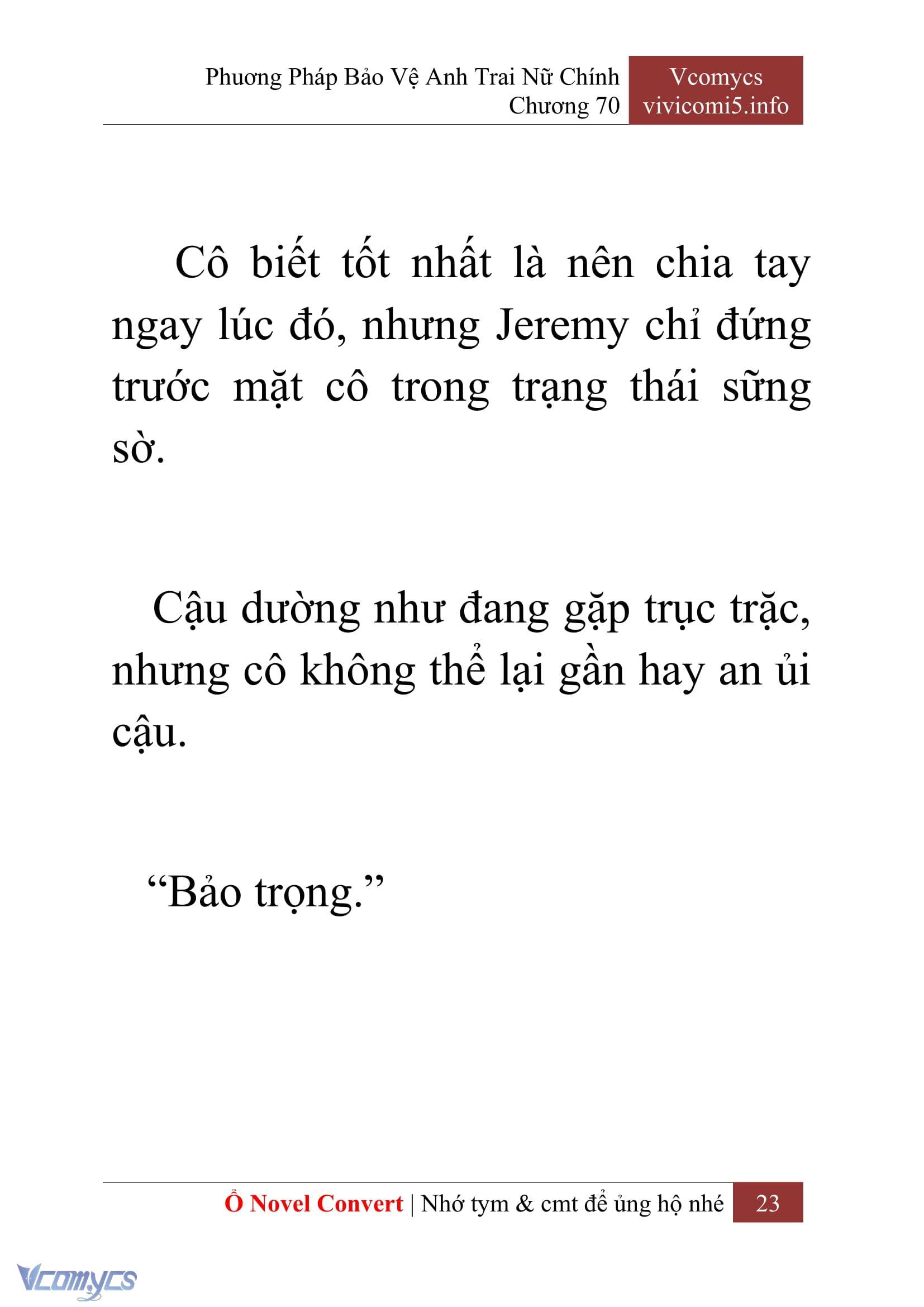 [Novel] Phương Pháp Bảo Vệ Anh Trai Nữ Chính Chap 70 - Trang 2
