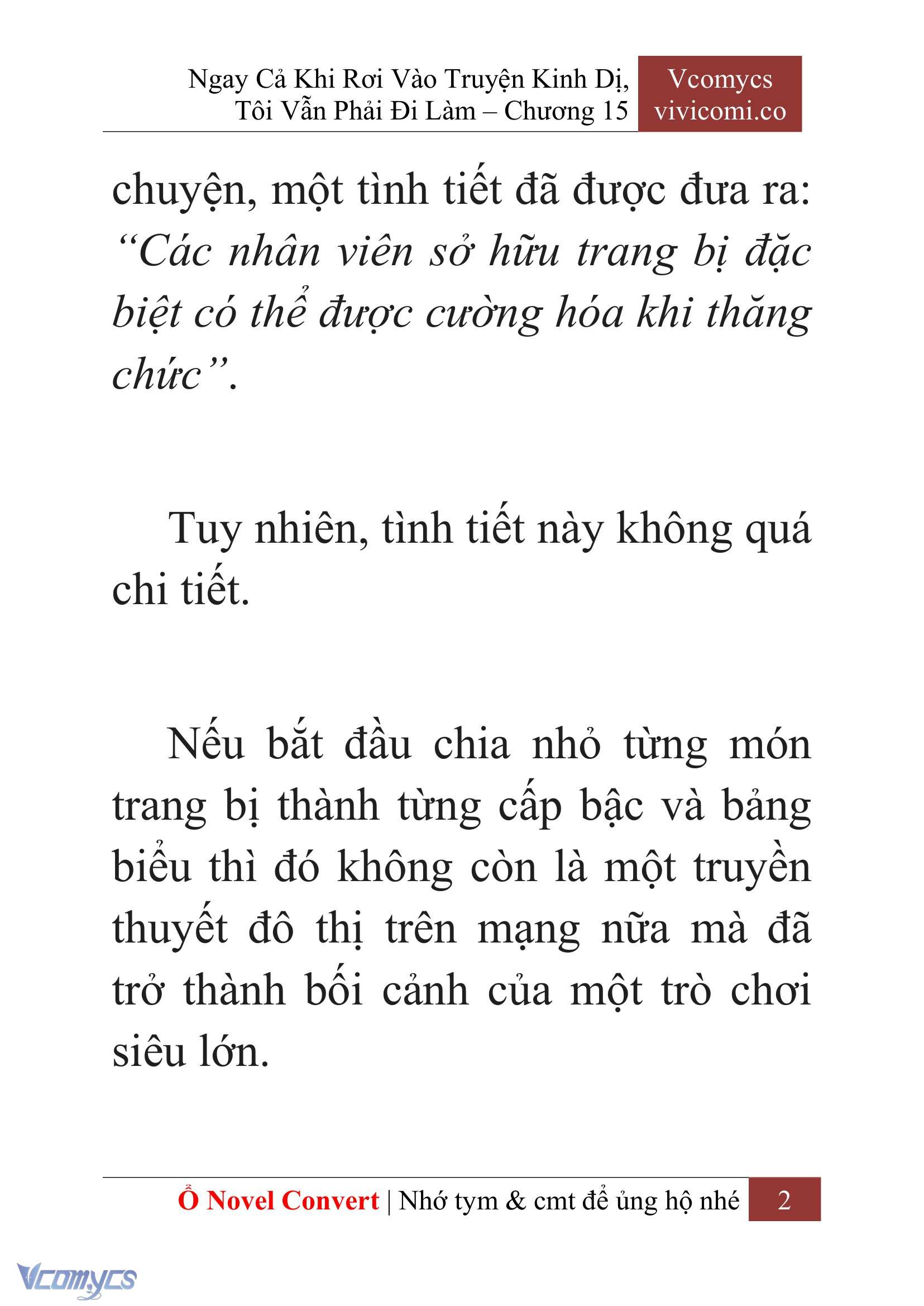 [Novel] Ngay Cả Khi Rơi Vào Truyện Kinh Dị, Tôi Vẫn Phải Đi Làm Chap 15 - Trang 2