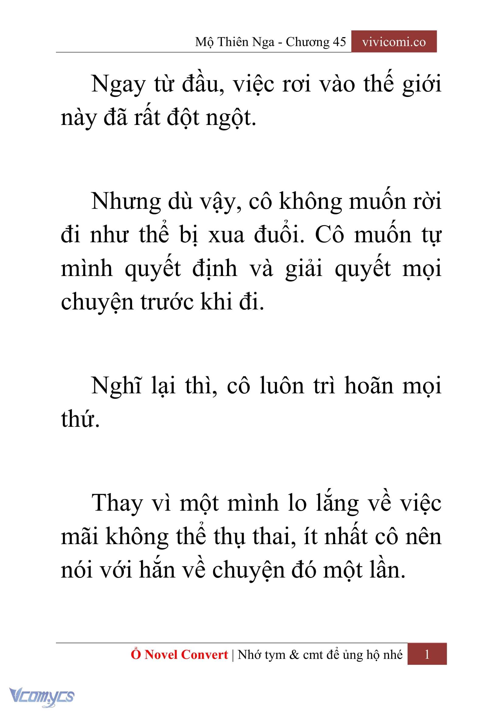 [Novel] Mộ Thiên Nga Chap 45 - Trang 2