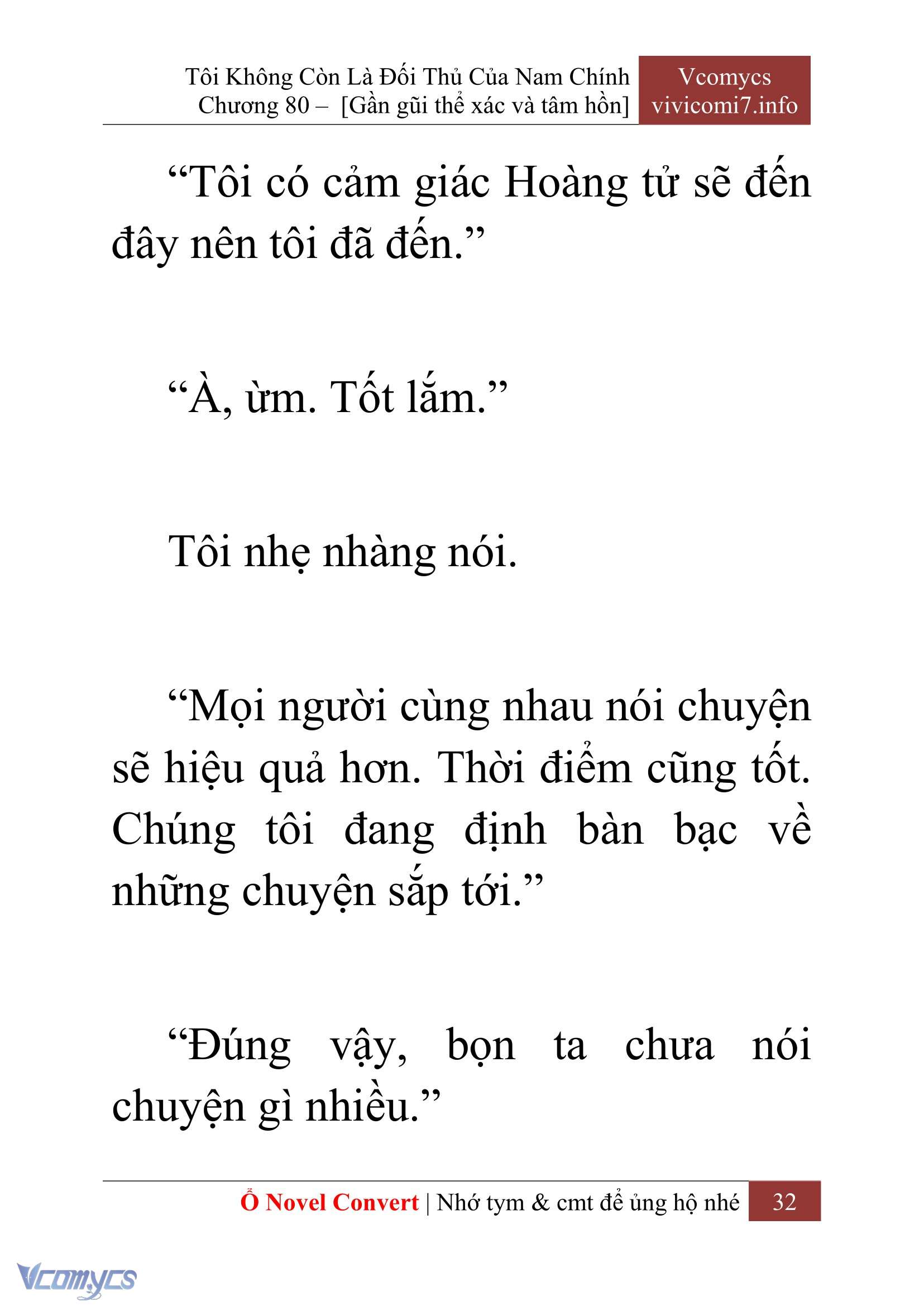 [Novel] Tôi Không Còn Là Đối Thủ Của Nam Chính Chap 80 - Trang 2