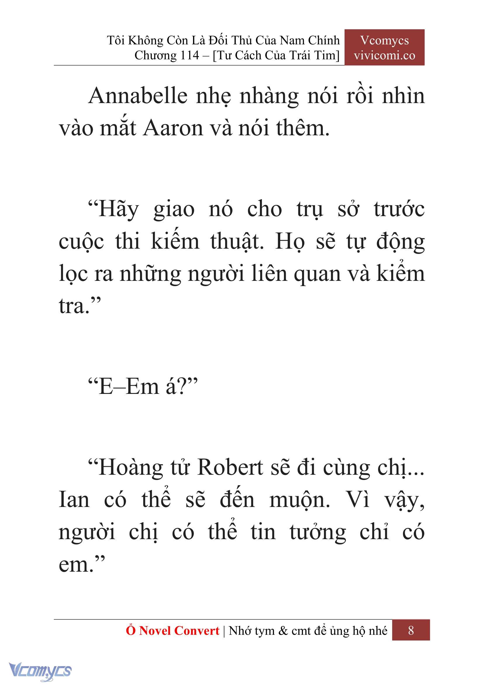 [Novel] Tôi Không Còn Là Đối Thủ Của Nam Chính Chap 114 - Trang 2