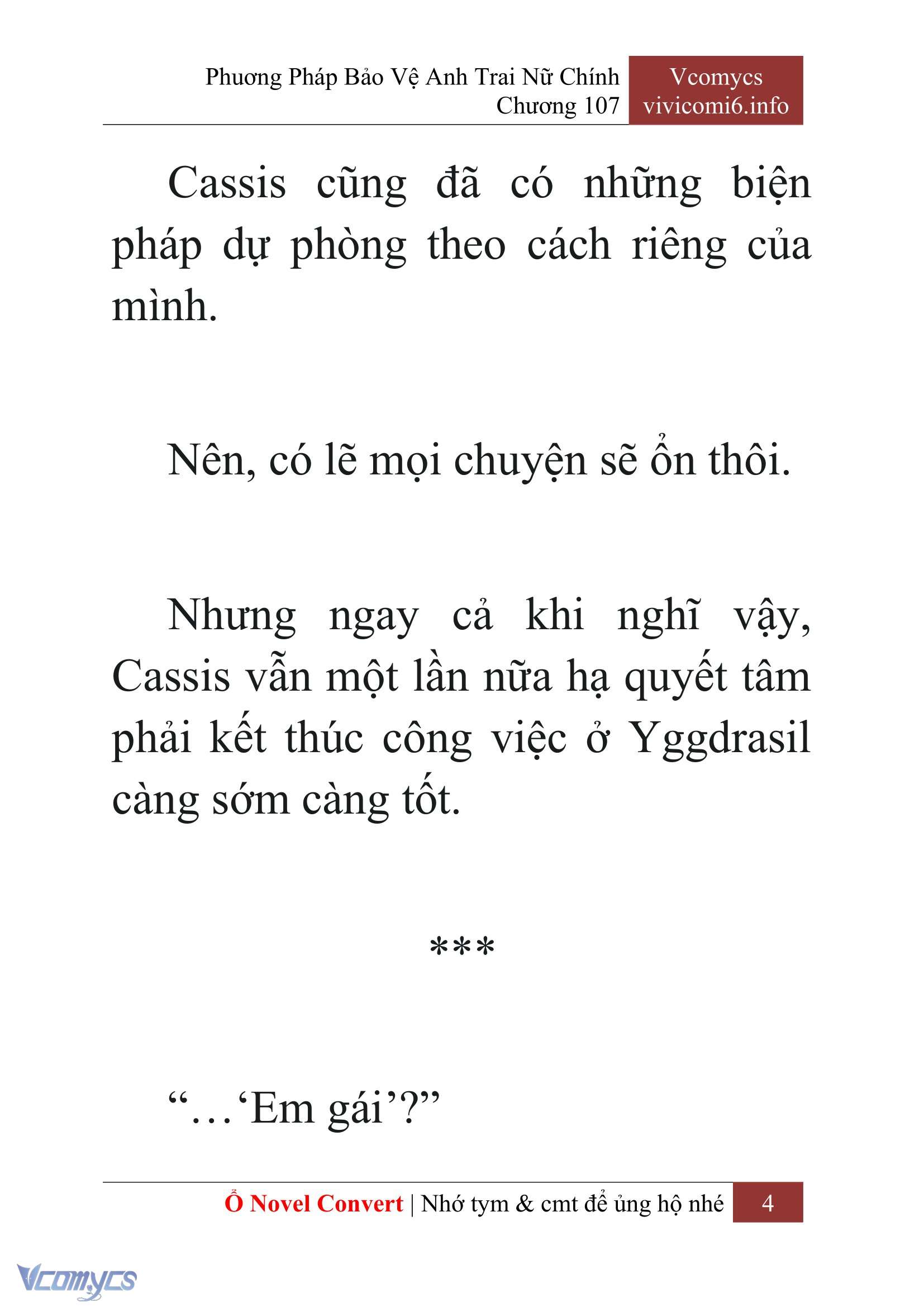 [Novel] Phương Pháp Bảo Vệ Anh Trai Nữ Chính Chap 107 - Trang 2