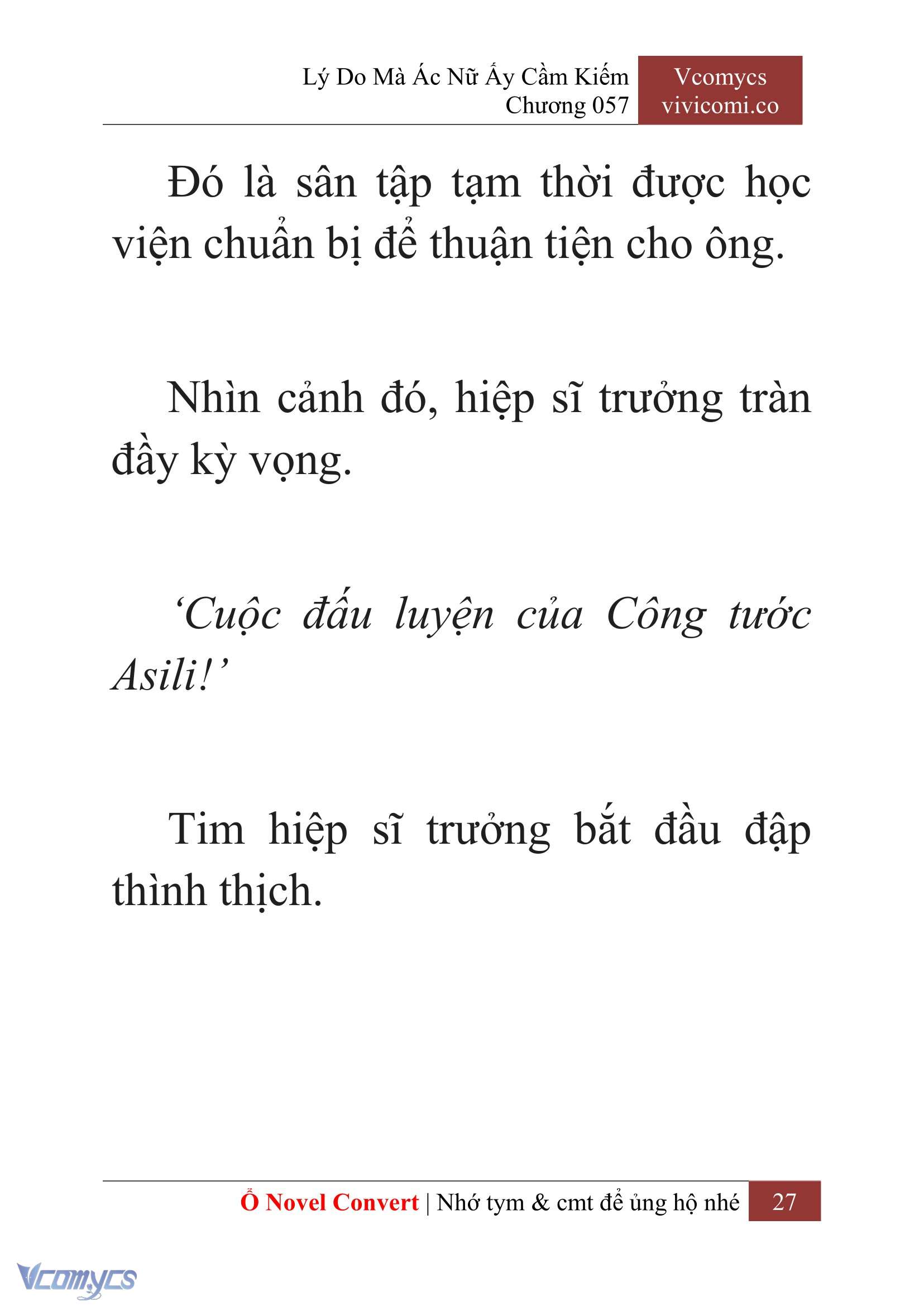[Novel] Lý Do Mà Ác Nữ Ấy Cầm Kiếm Chap 57 - Next Chap 58