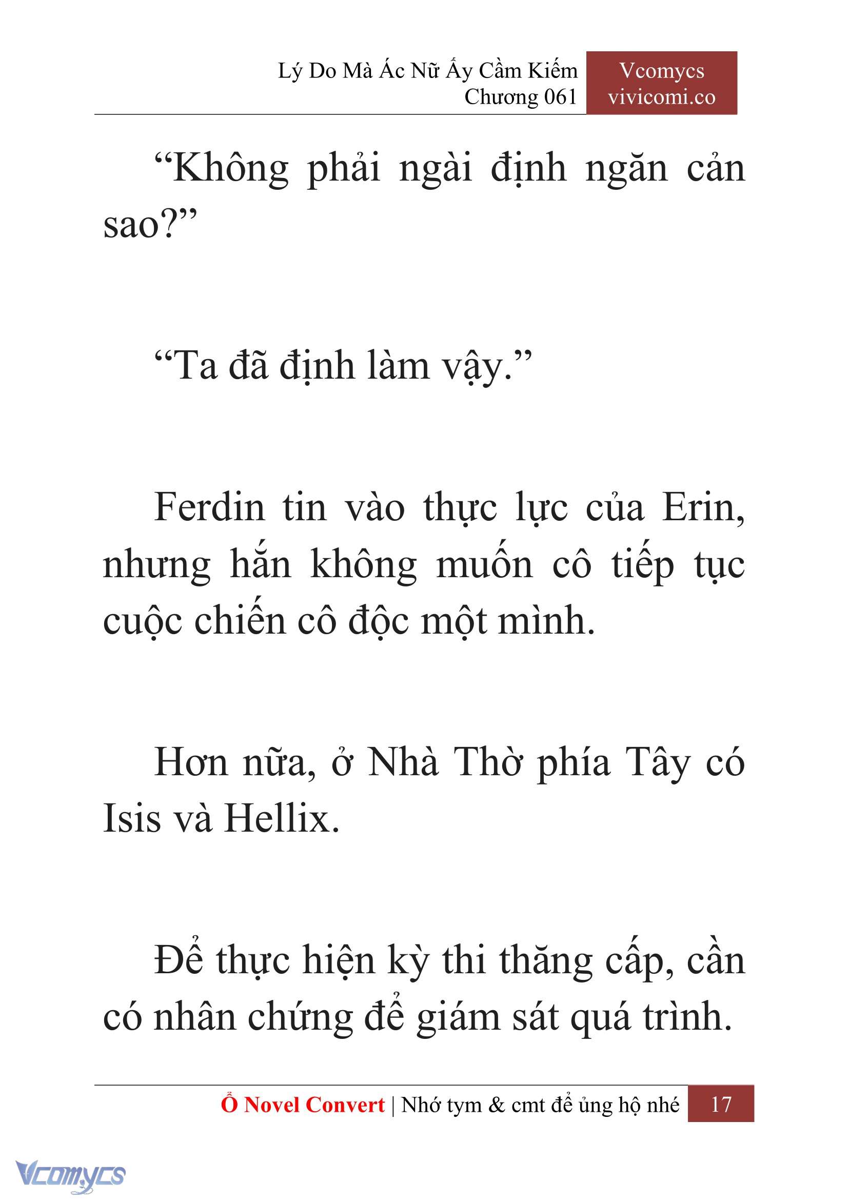 [Novel] Lý Do Mà Ác Nữ Ấy Cầm Kiếm Chap 61 - Next Chap 62