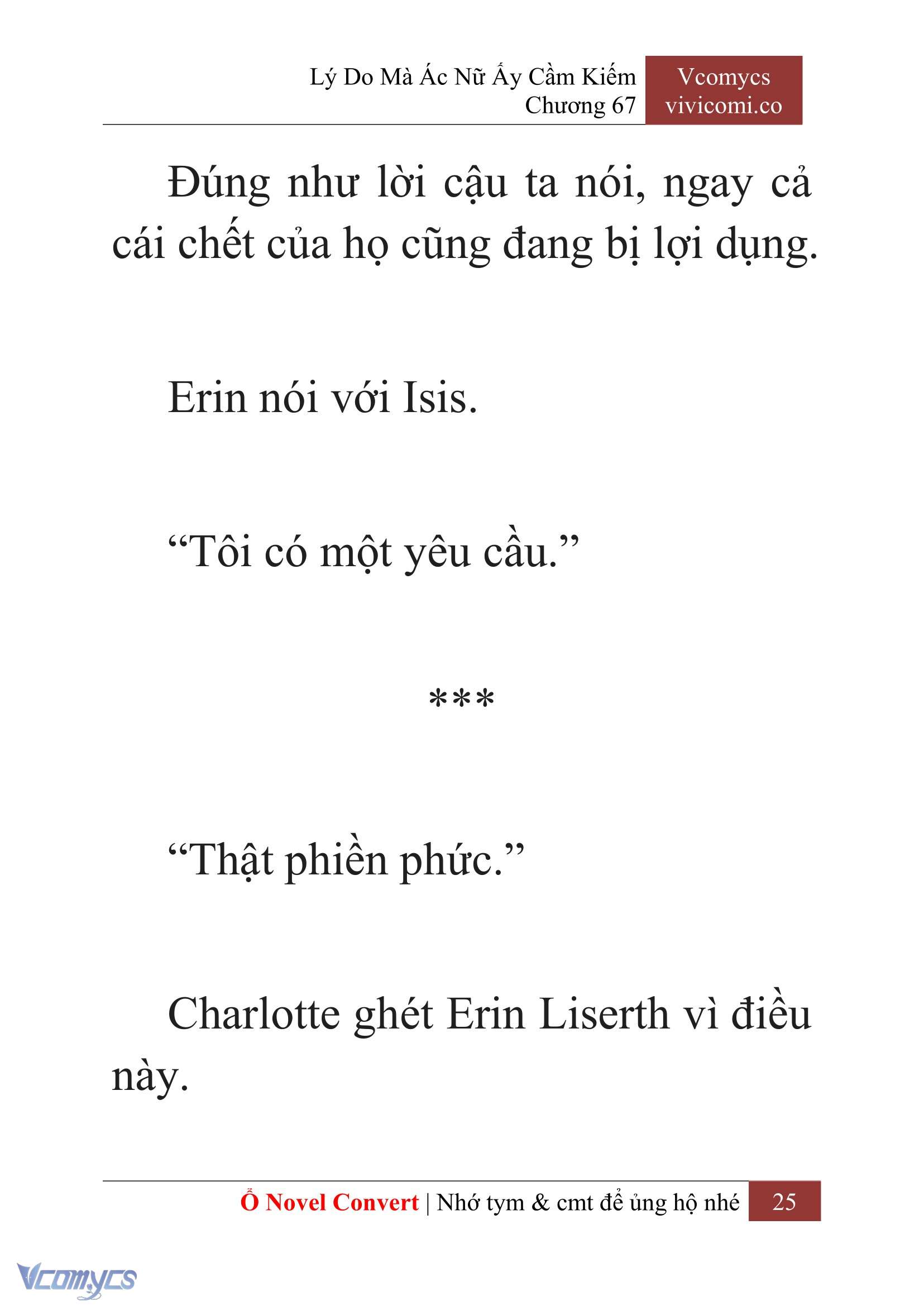 [Novel] Lý Do Mà Ác Nữ Ấy Cầm Kiếm Chap 67 - Next Chap 68