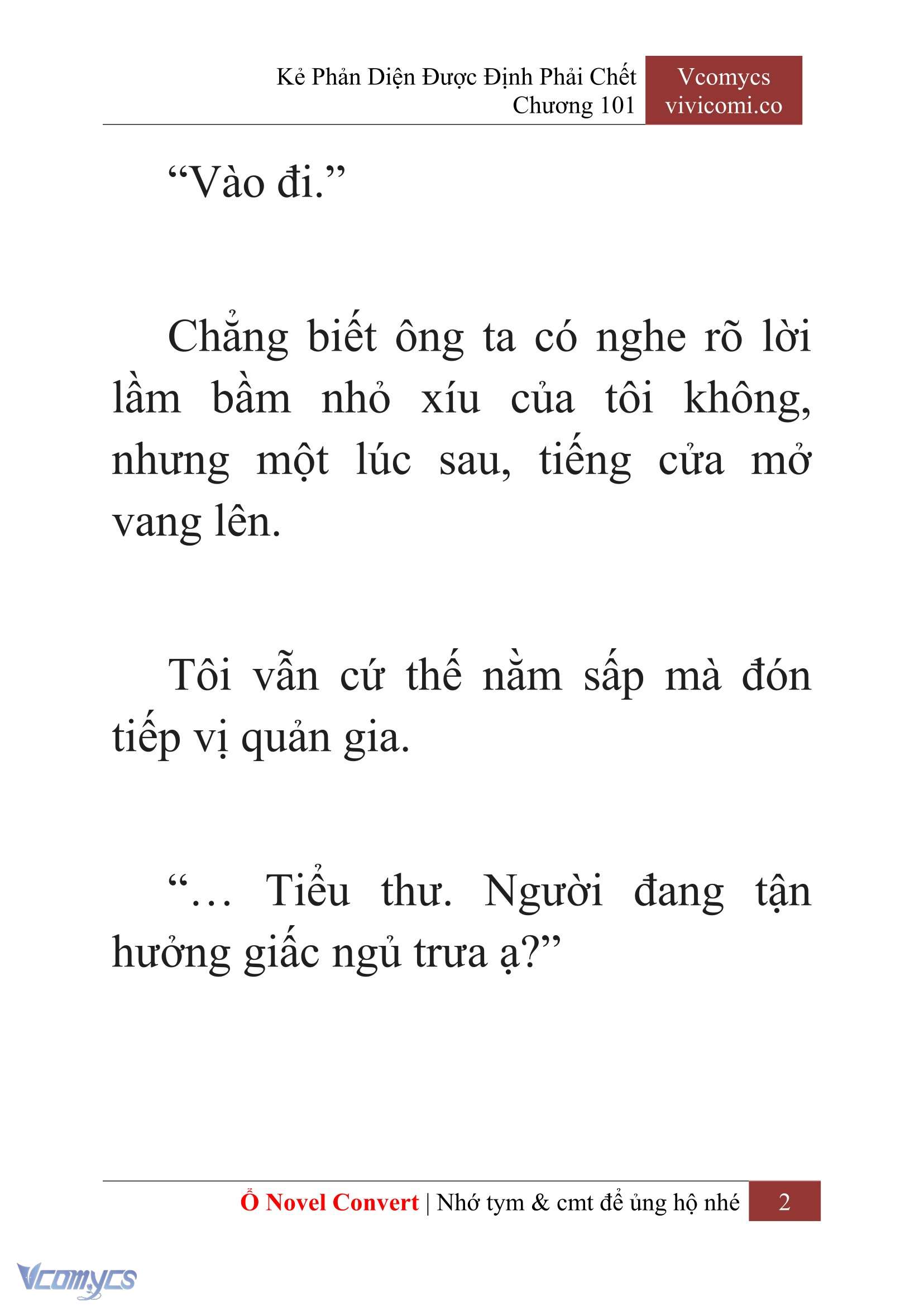 [Novel] Kẻ Phản Diện Được Định Phải Chết Chap 101 - Trang 2