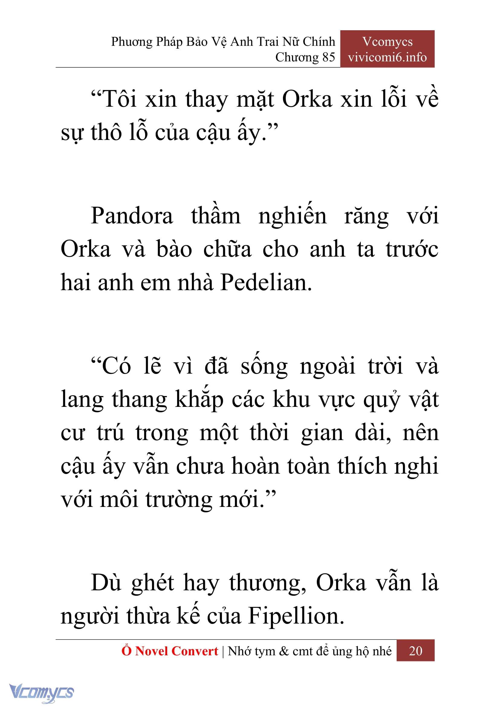 [Novel] Phương Pháp Bảo Vệ Anh Trai Nữ Chính Chap 85 - Trang 2
