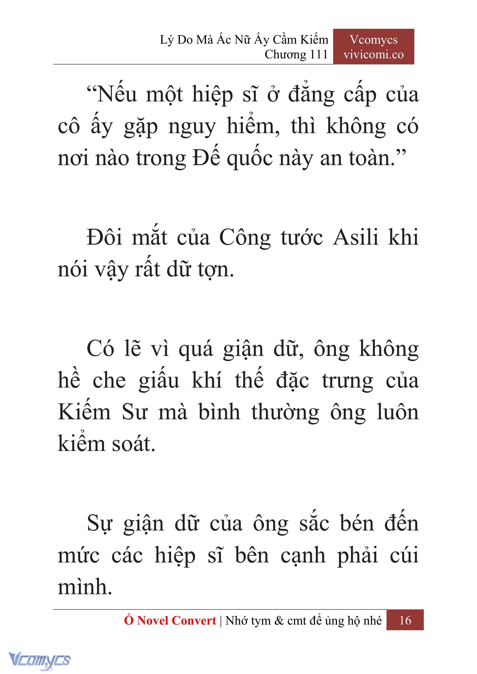 [Novel] Lý Do Mà Ác Nữ Ấy Cầm Kiếm Chap 111 - Next Chap 112