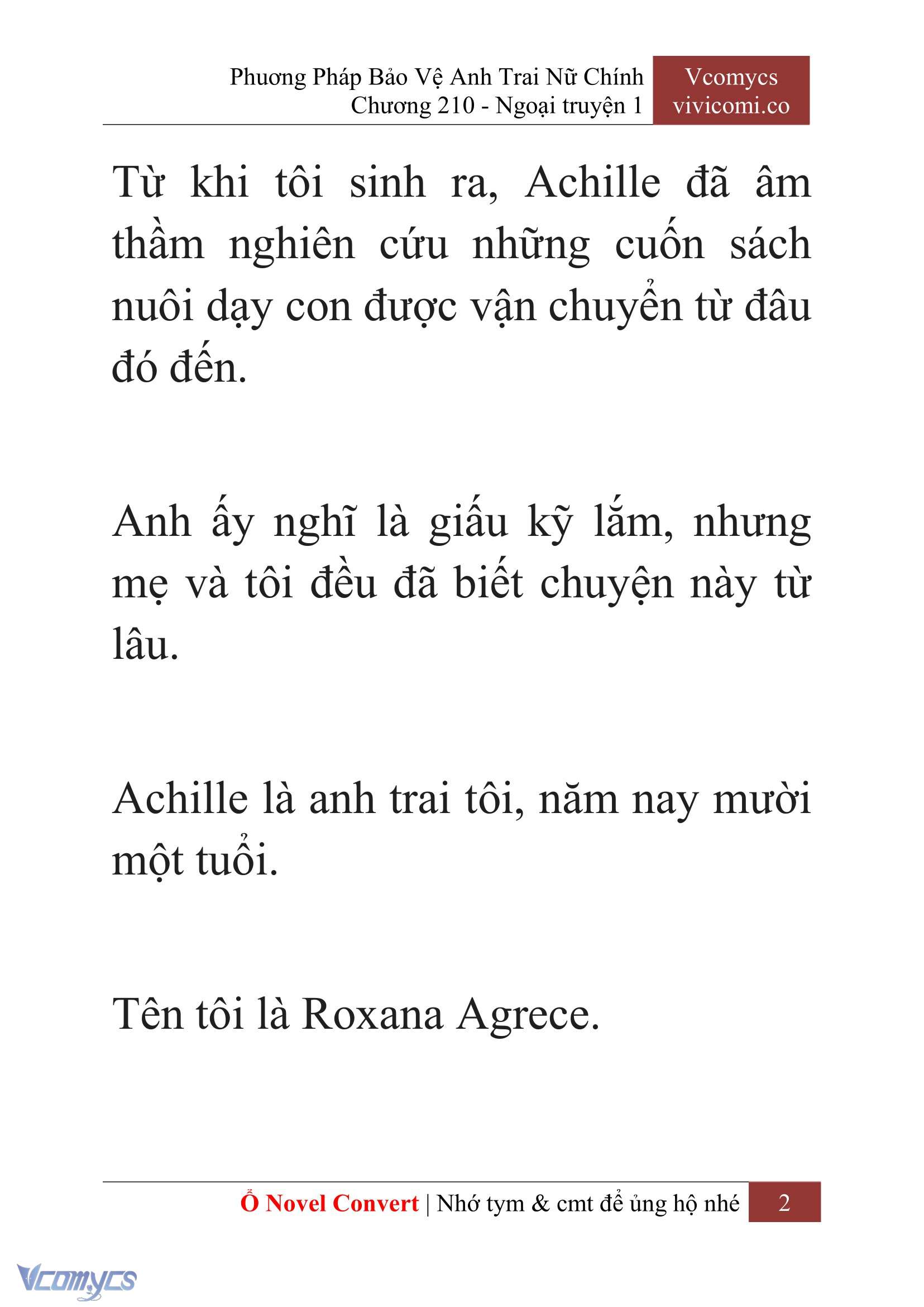 [Novel] Phương Pháp Bảo Vệ Anh Trai Nữ Chính Chap 210 - Trang 2