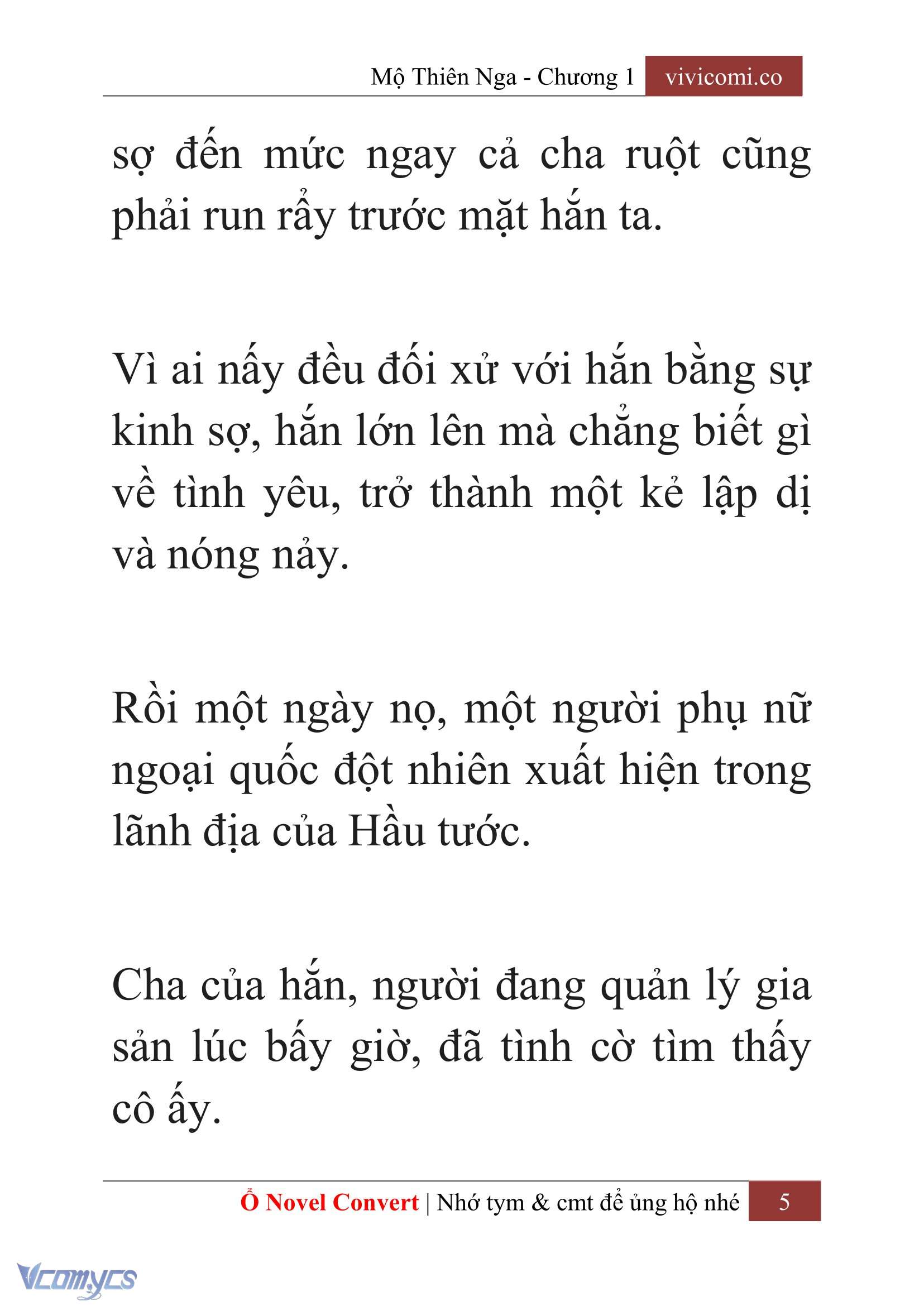 [Novel] Mộ Thiên Nga Chap 1 - Trang 2