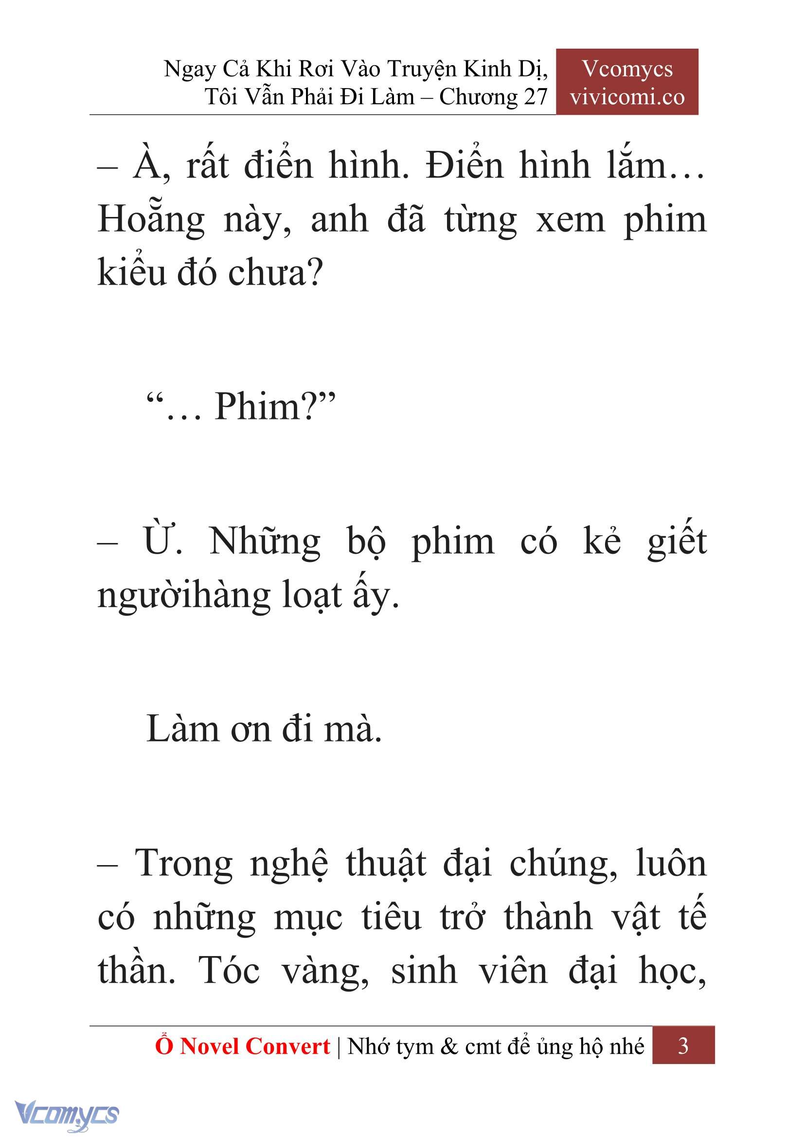 [Novel] Ngay Cả Khi Rơi Vào Truyện Kinh Dị, Tôi Vẫn Phải Đi Làm Chap 27 - Trang 2