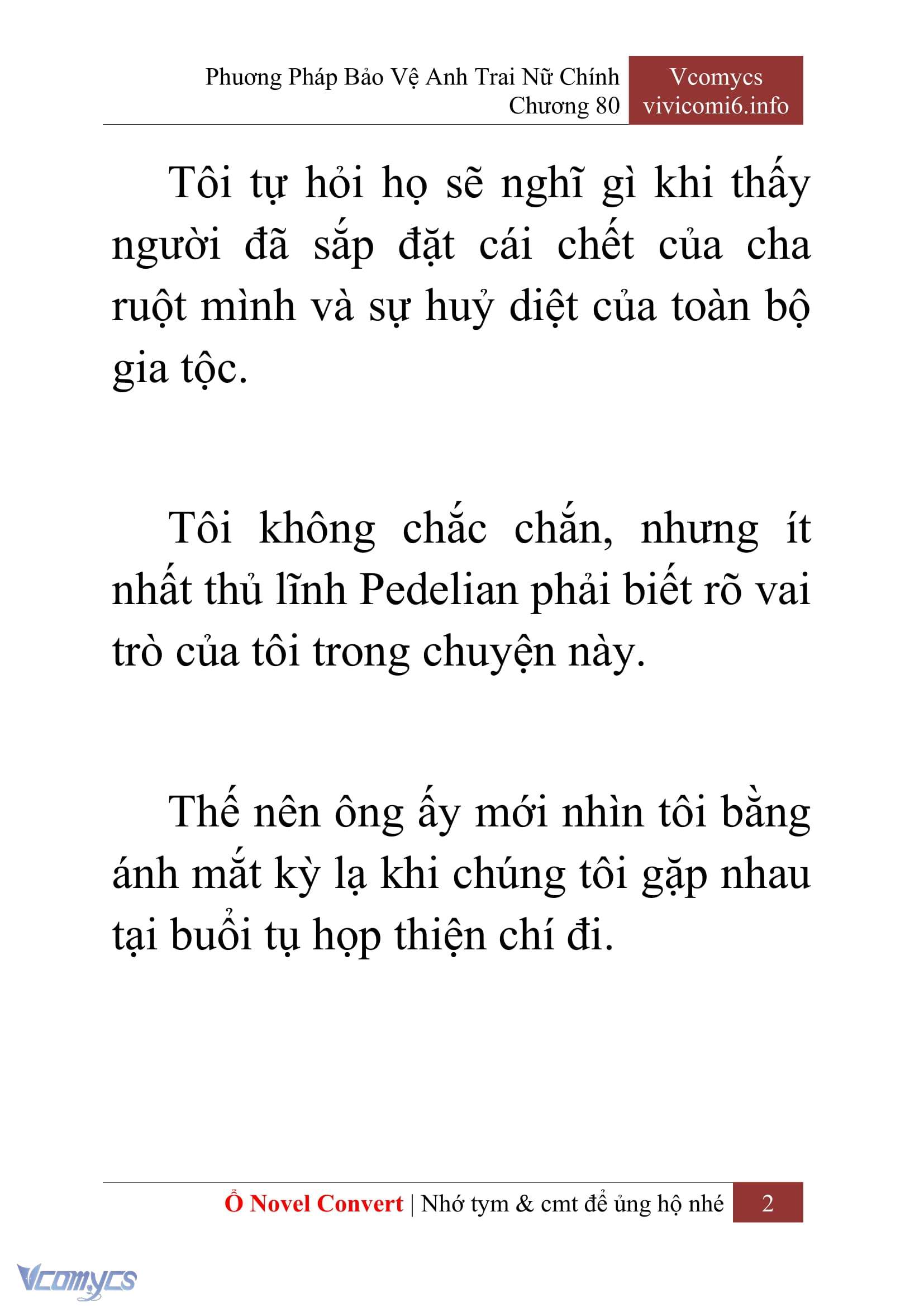 [Novel] Phương Pháp Bảo Vệ Anh Trai Nữ Chính Chap 80 - Trang 2