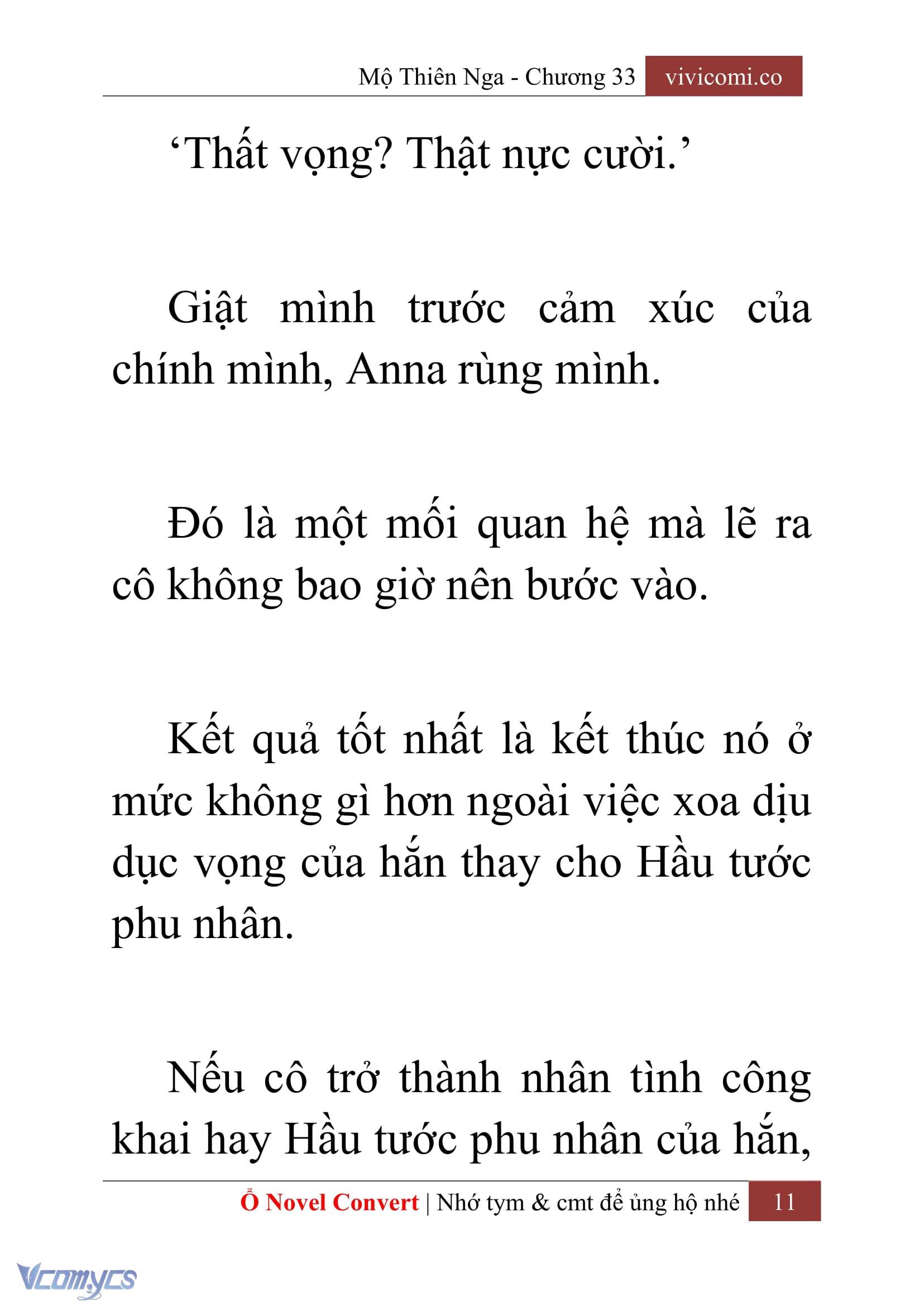 [Novel] Mộ Thiên Nga Chap 33 - Next Chap 34