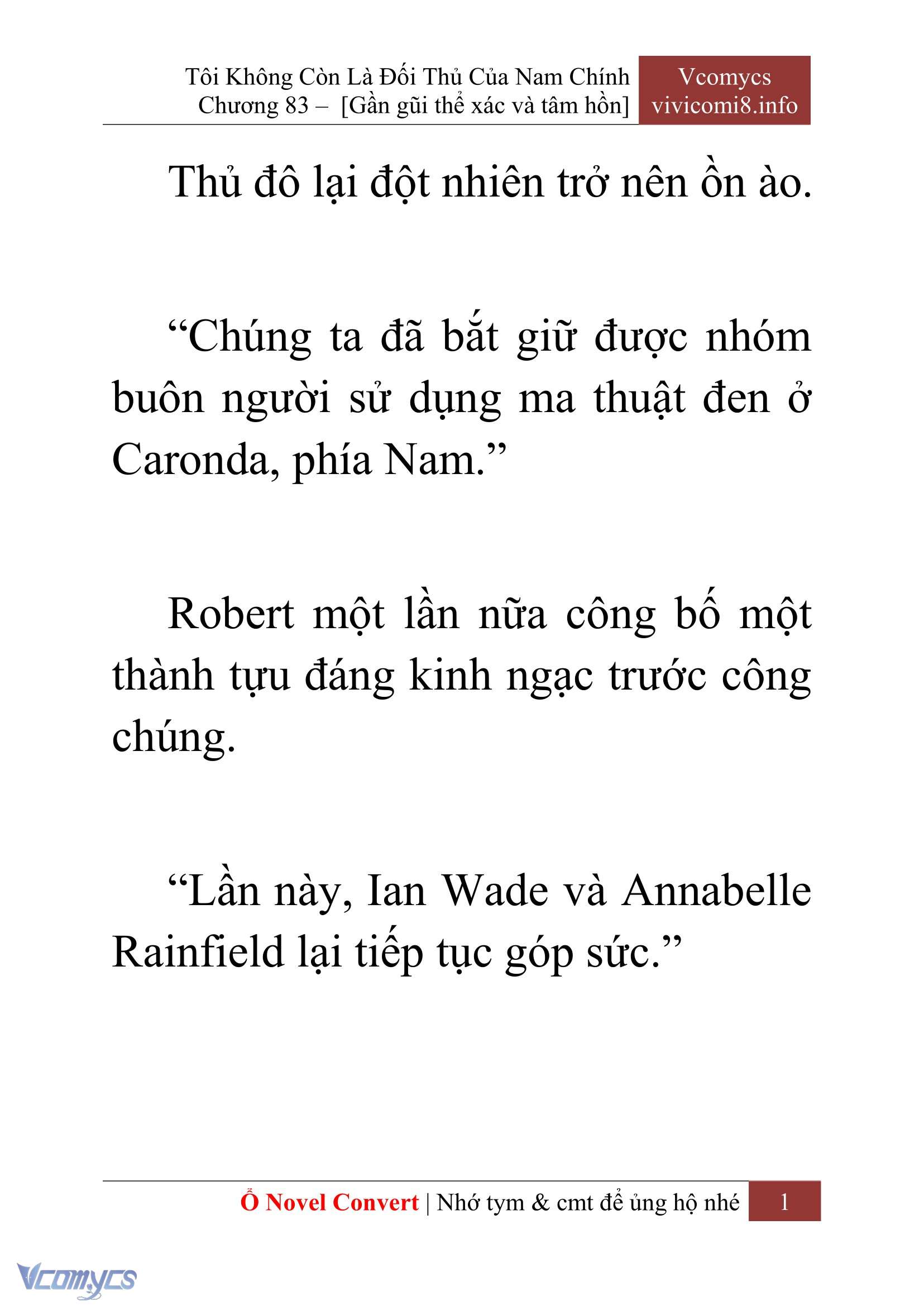[Novel] Tôi Không Còn Là Đối Thủ Của Nam Chính Chap 83 - Trang 2