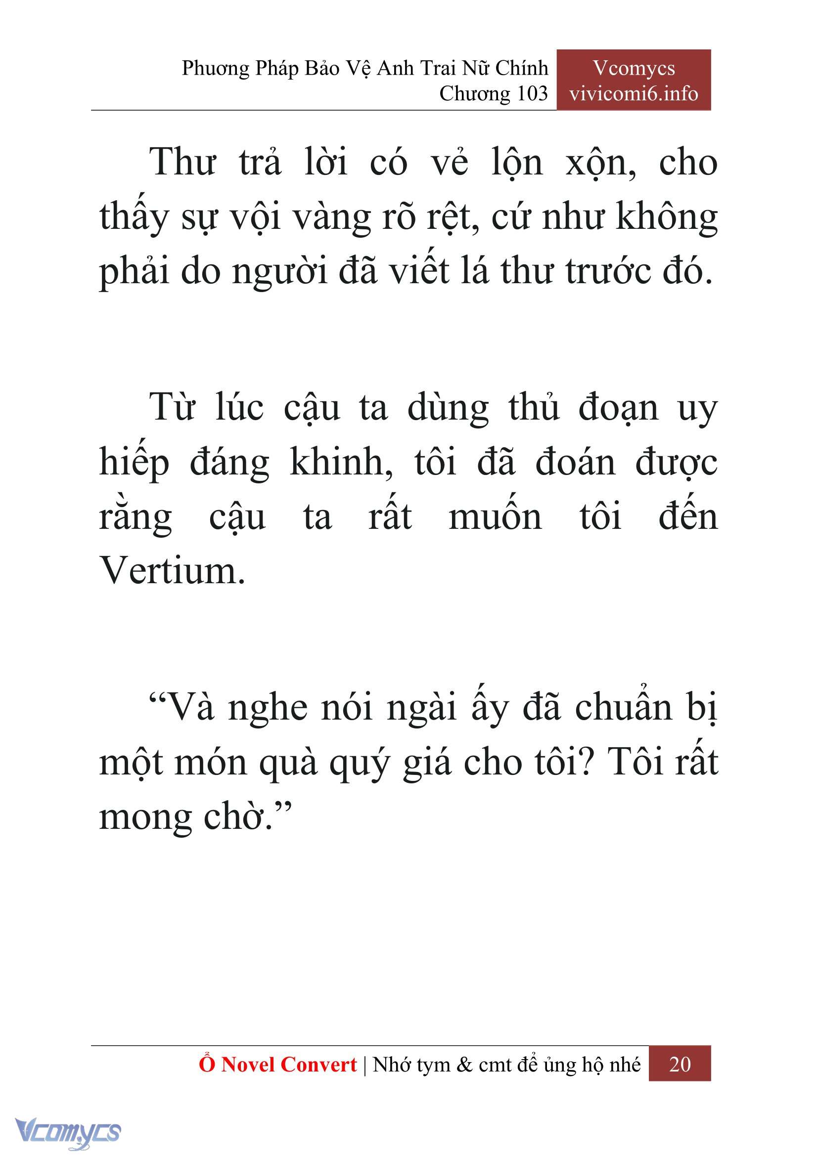 [Novel] Phương Pháp Bảo Vệ Anh Trai Nữ Chính Chap 103 - Trang 2
