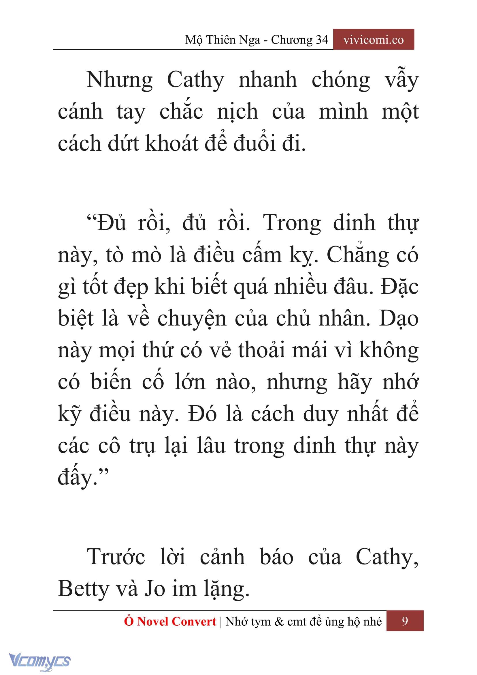 [Novel] Mộ Thiên Nga Chap 34 - Trang 2