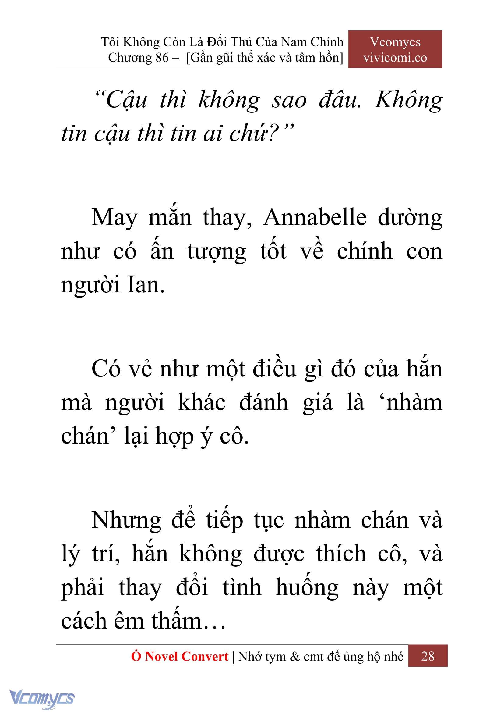 [Novel] Tôi Không Còn Là Đối Thủ Của Nam Chính Chap 86 - Trang 2