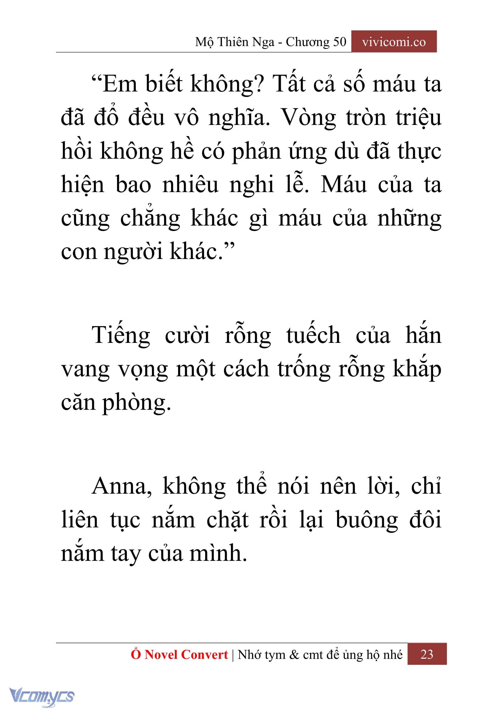 [Novel] Mộ Thiên Nga Chap 50 - Trang 2