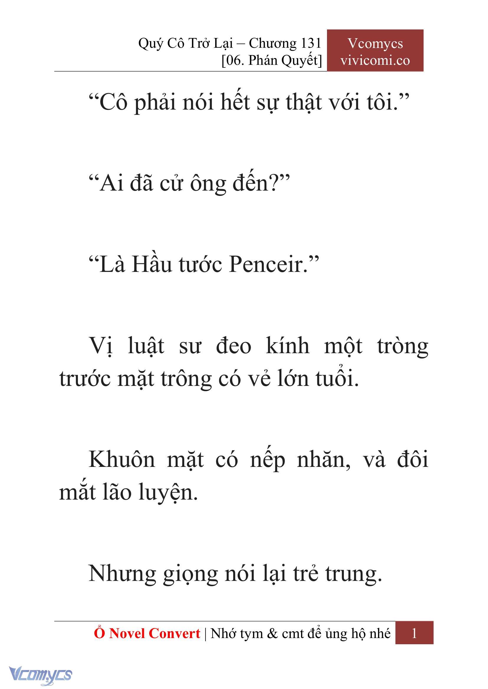 [Novel] Quý Cô Trở Lại Chap 131 - Next Chap 132