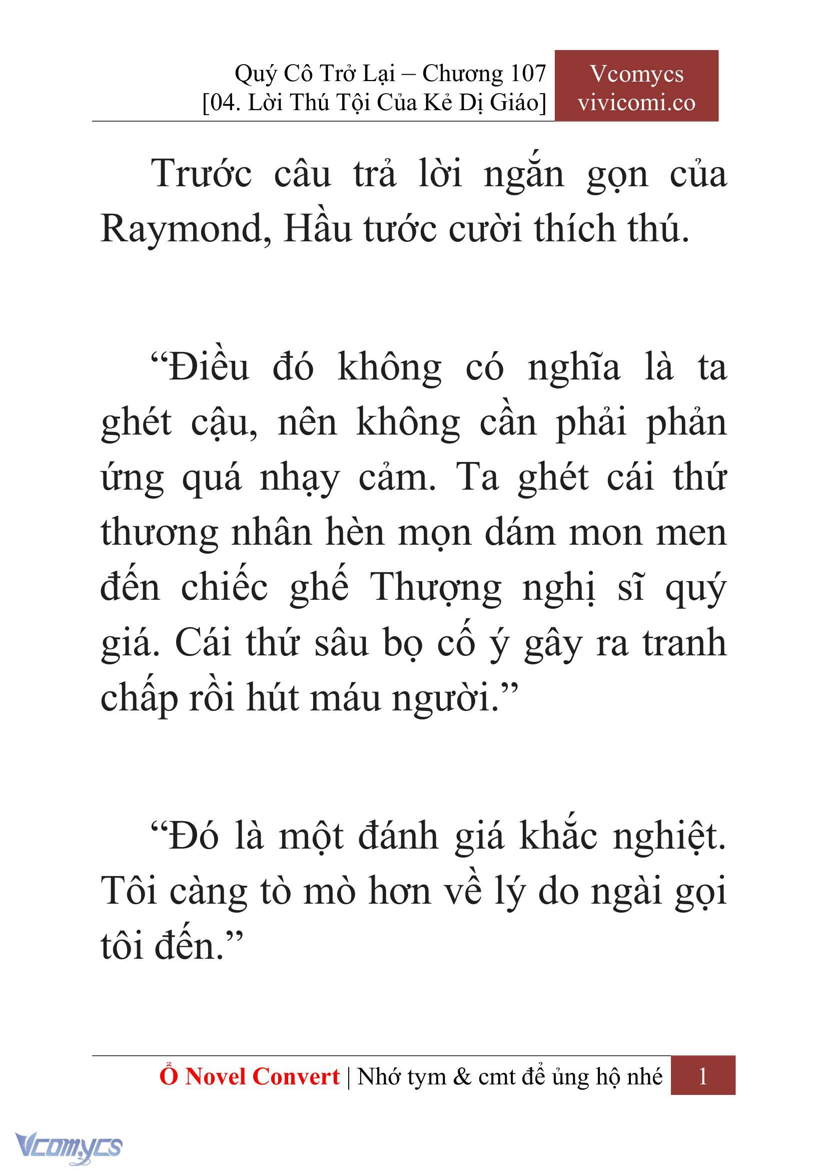 [Novel] Quý Cô Trở Lại Chap 107 - Trang 2