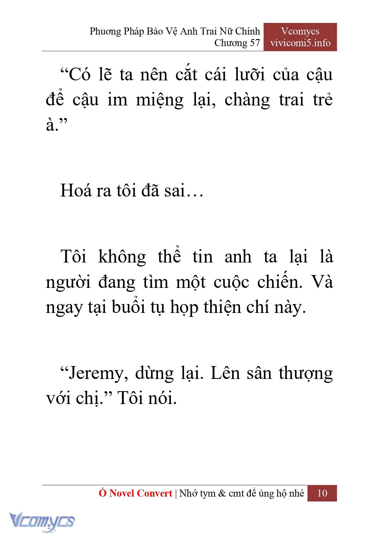 [Novel] Phương Pháp Bảo Vệ Anh Trai Nữ Chính Chap 57 - Trang 2