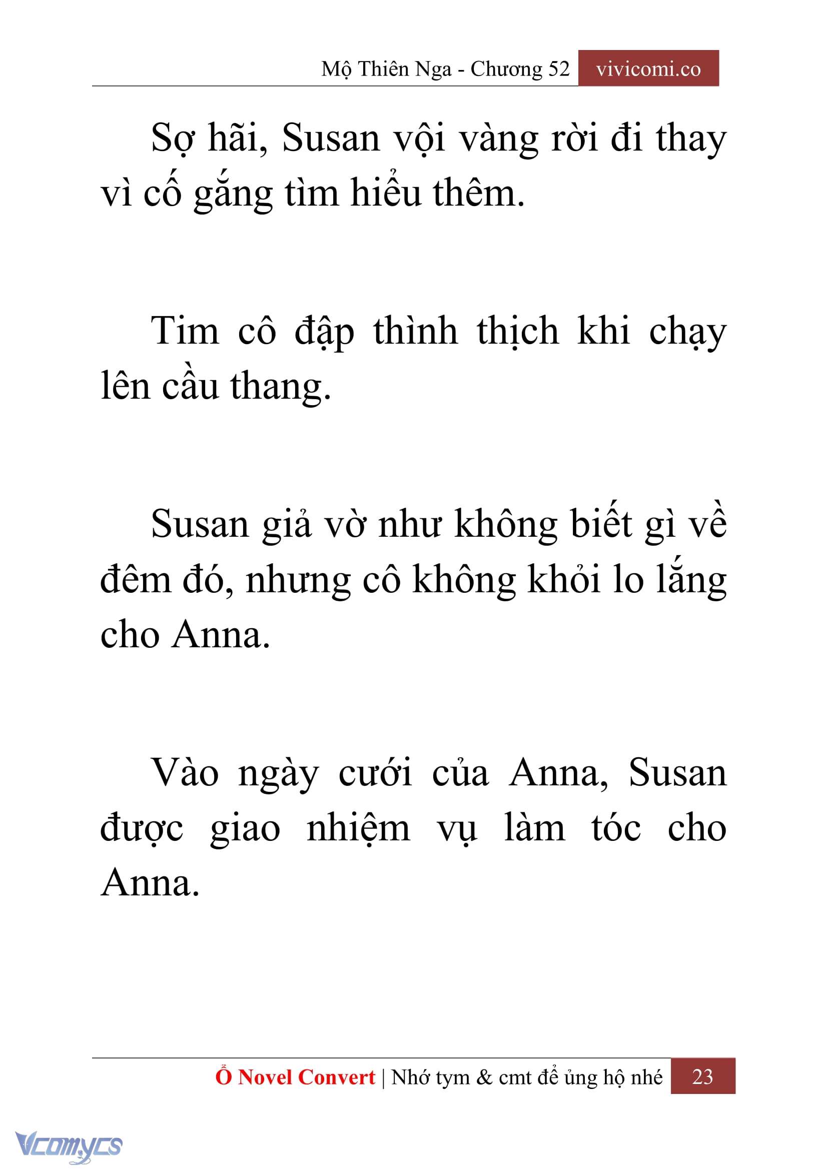 [Novel] Mộ Thiên Nga Chap 52 - Trang 2