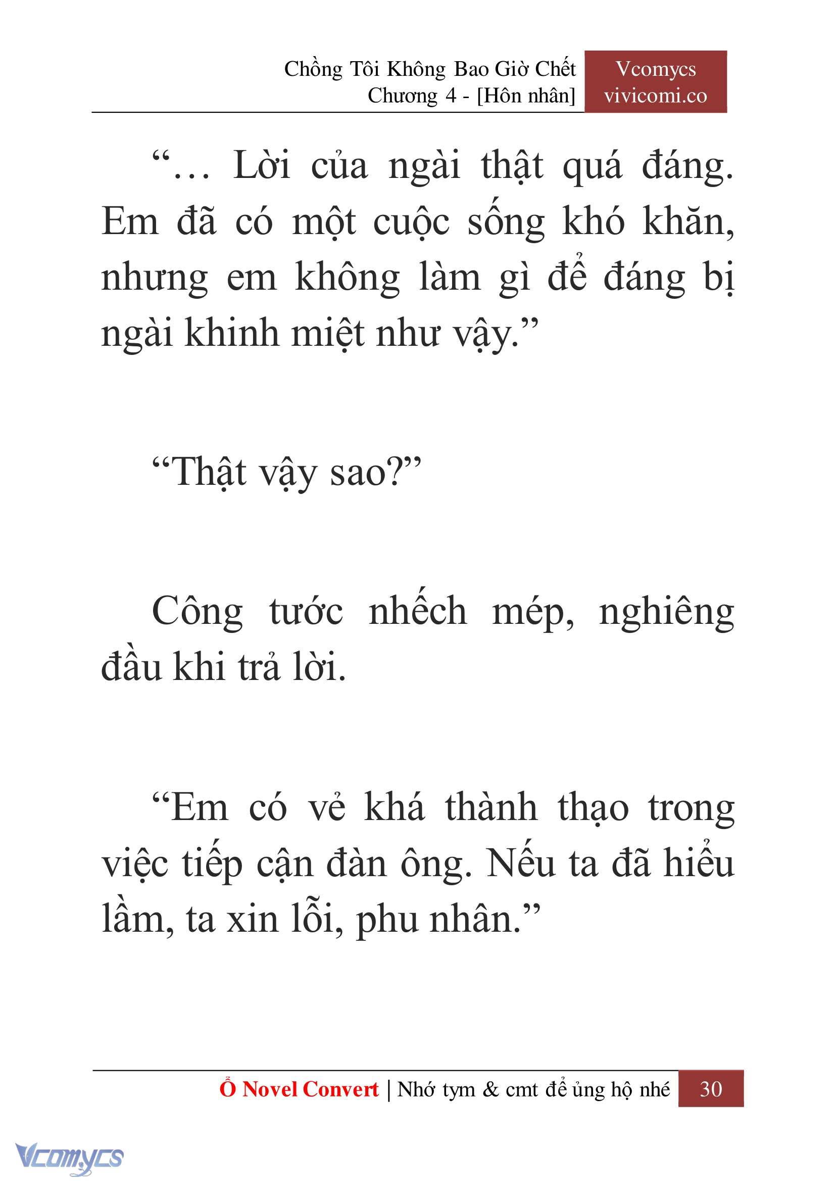 [Novel] Chồng Tôi Không Bao Giờ Chết Chap 4 - Next Chap 5