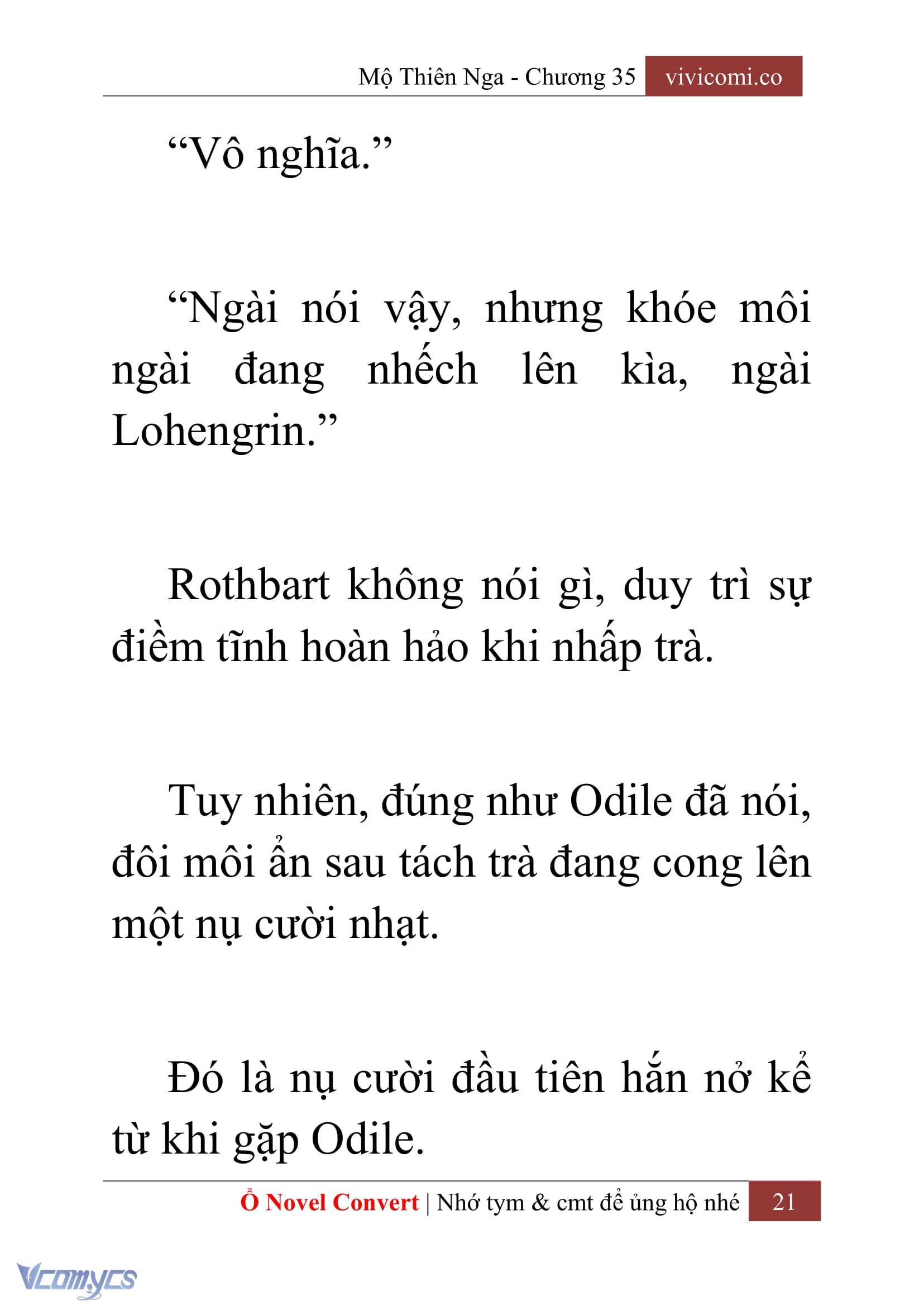[Novel] Mộ Thiên Nga Chap 35 - Next Chap 36