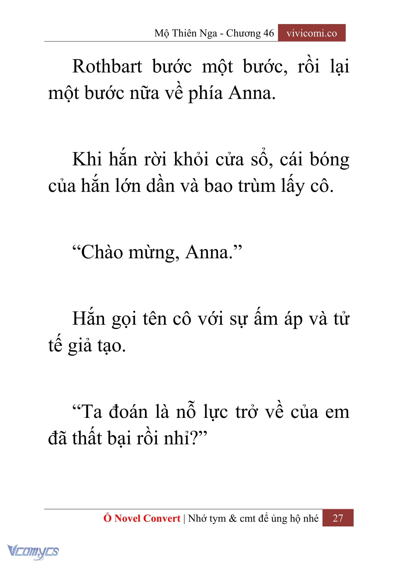 [Novel] Mộ Thiên Nga Chap 46 - Trang 2