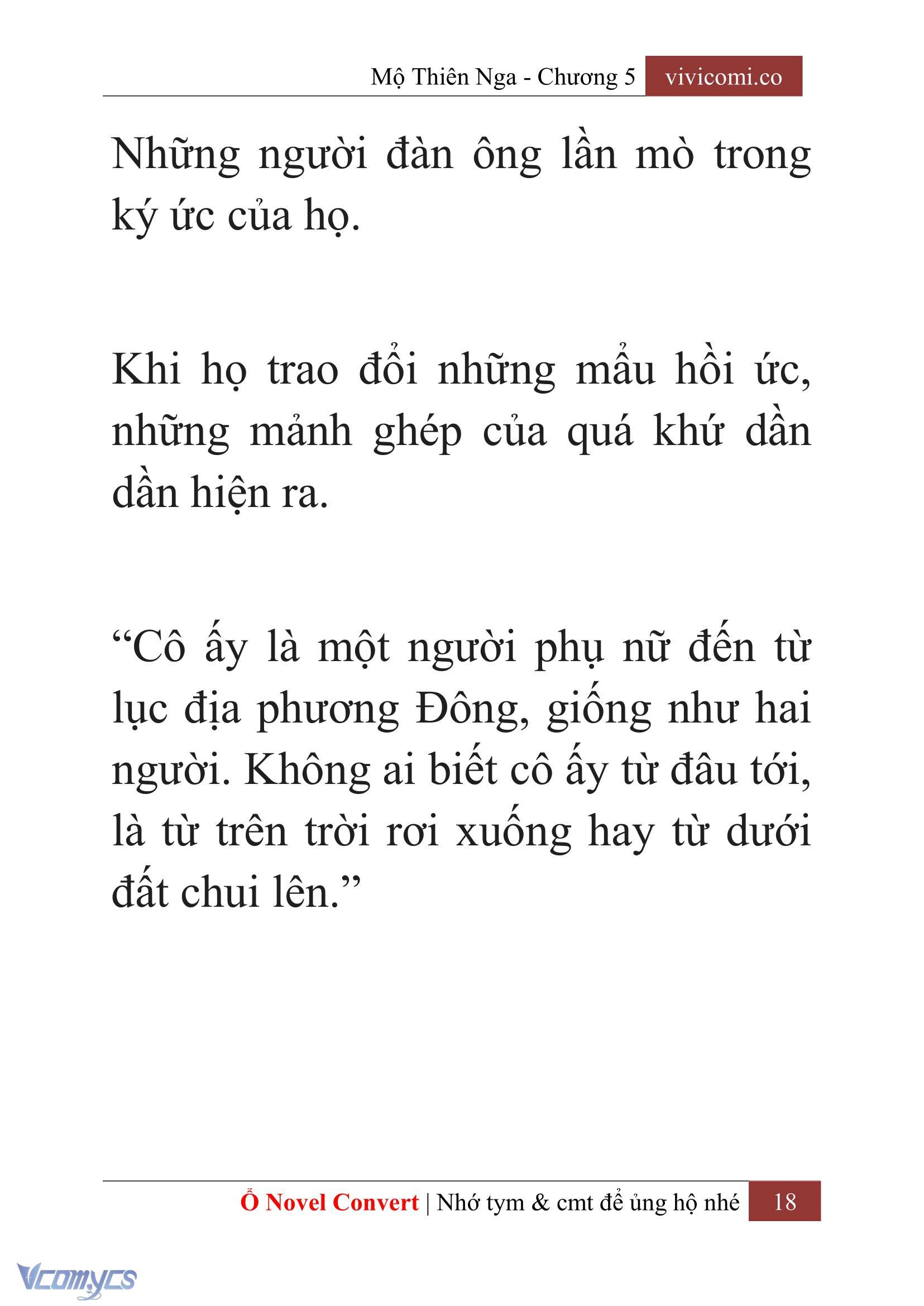 [Novel] Mộ Thiên Nga Chap 5 - Trang 2