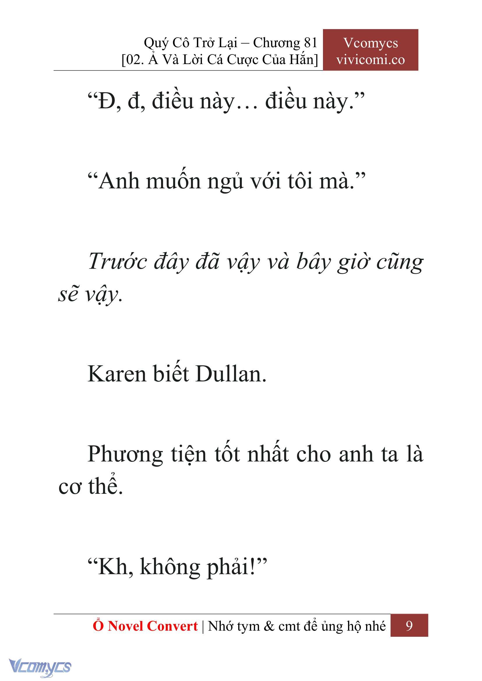 [Novel] Quý Cô Trở Lại Chap 81 - Trang 2