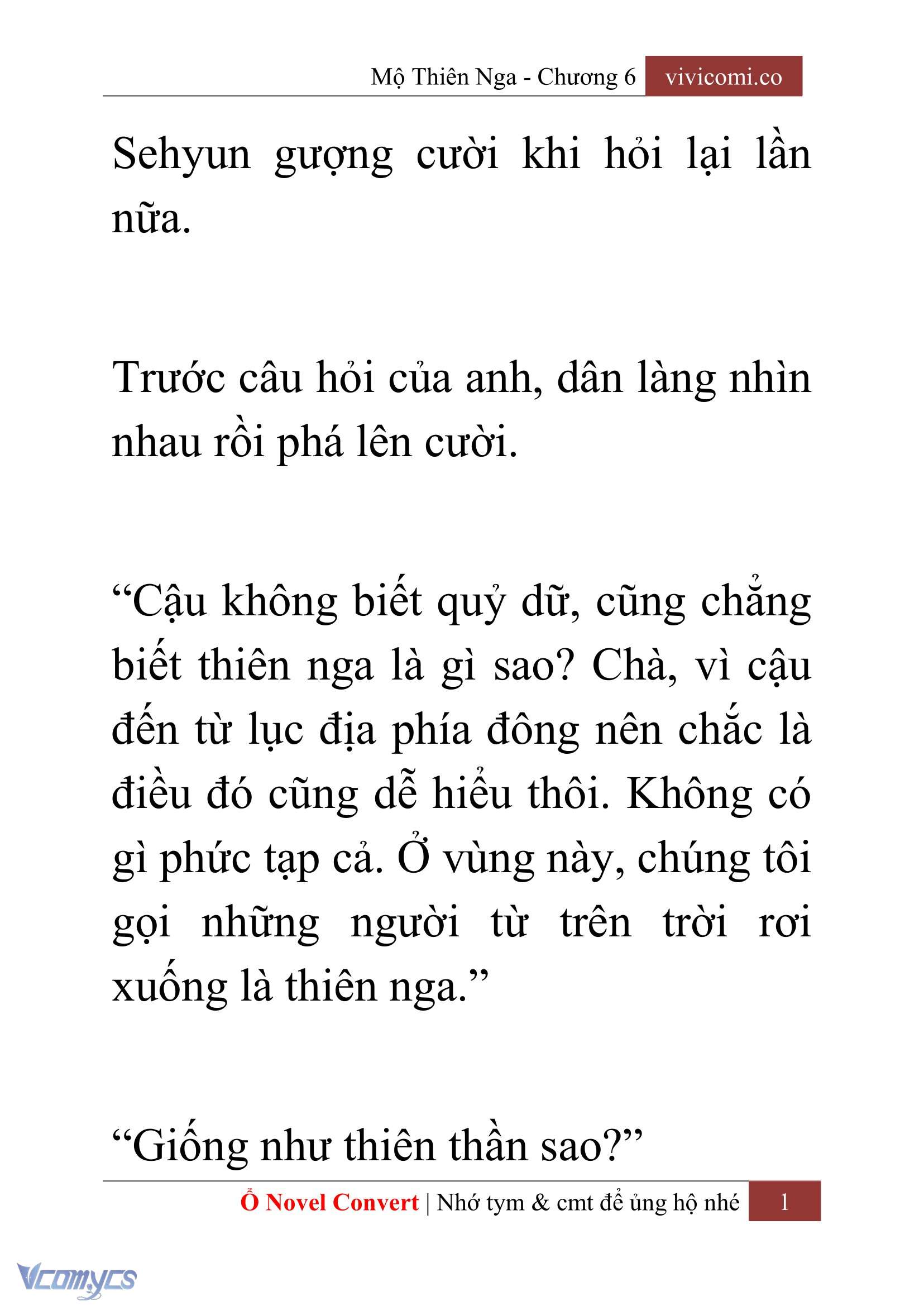 [Novel] Mộ Thiên Nga Chap 6 - Trang 2