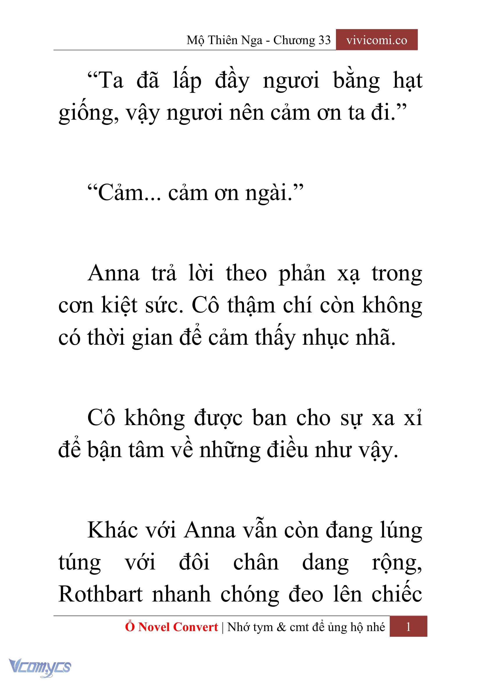 [Novel] Mộ Thiên Nga Chap 33 - Next Chap 34