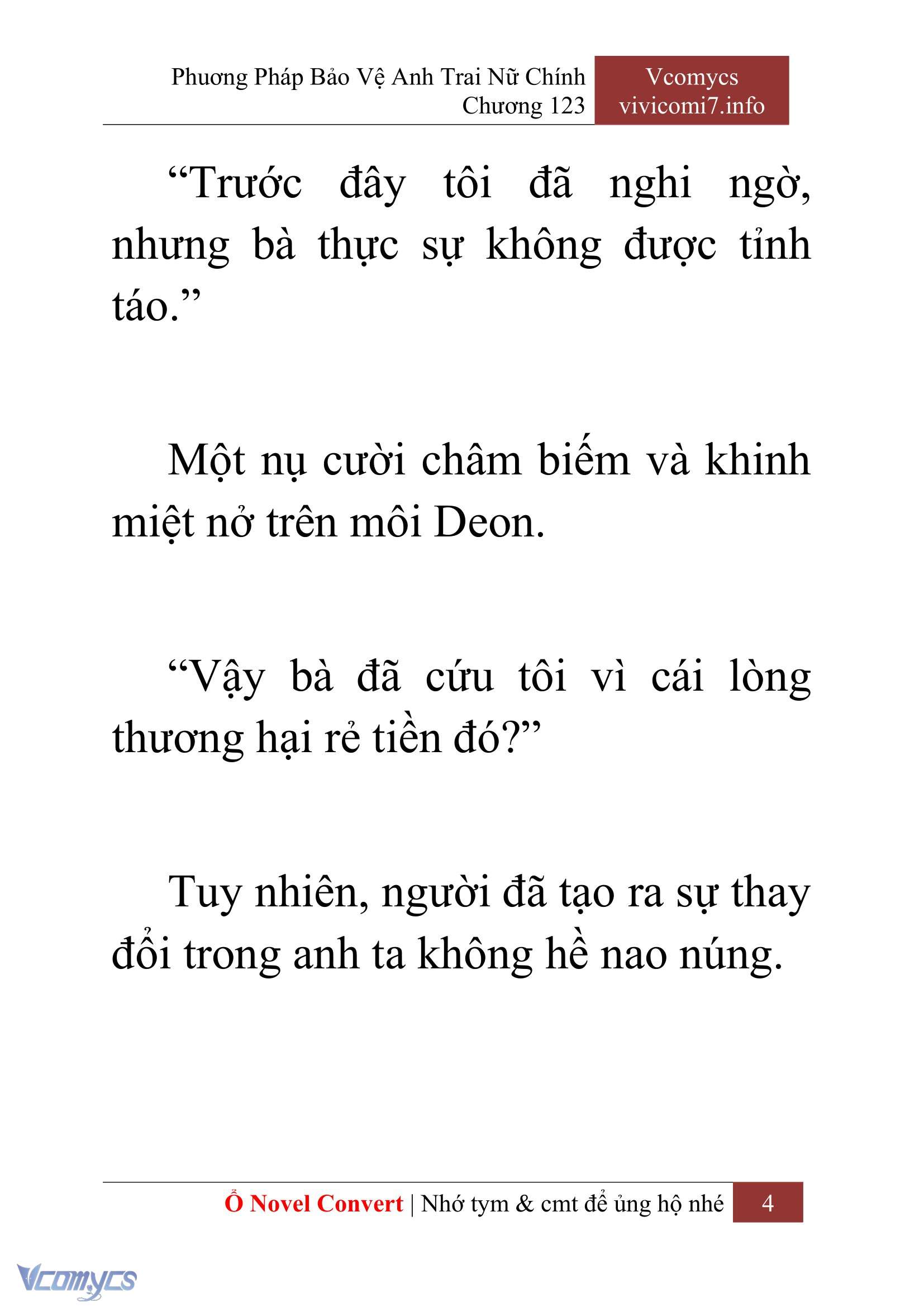 [Novel] Phương Pháp Bảo Vệ Anh Trai Nữ Chính Chap 123 - Trang 2