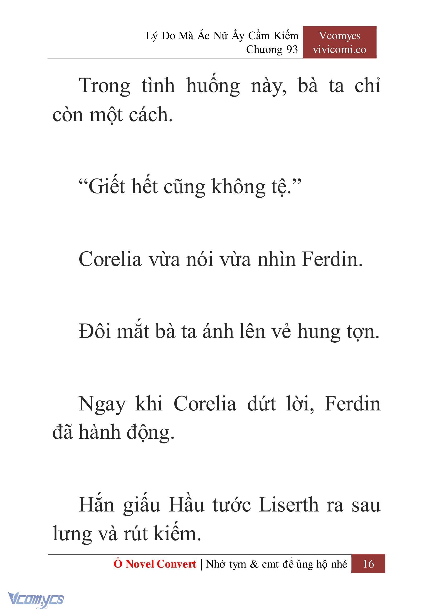 [Novel] Lý Do Mà Ác Nữ Ấy Cầm Kiếm Chap 93 - Next Chap 94