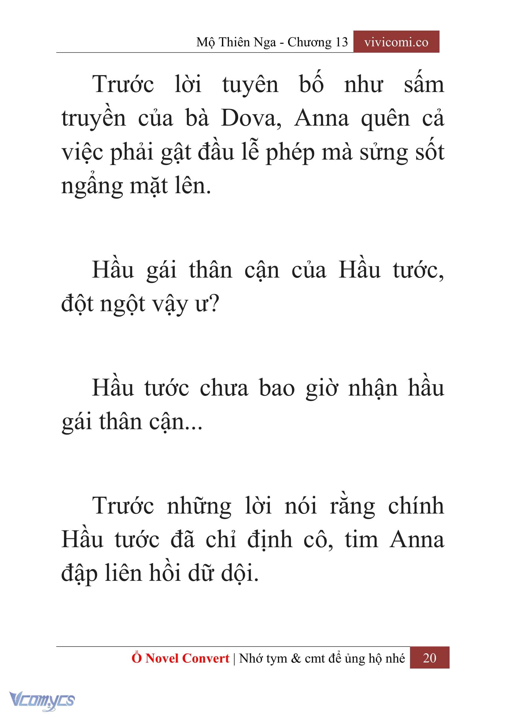 [Novel] Mộ Thiên Nga Chap 13 - Trang 2