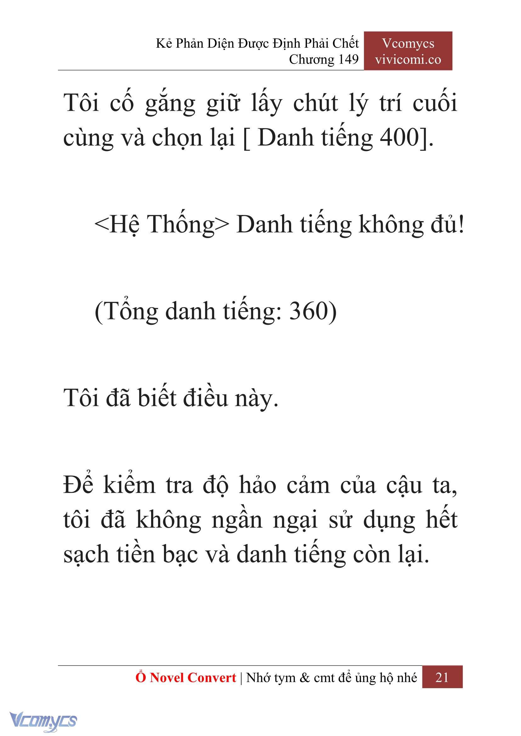 [Novel] Kẻ Phản Diện Được Định Phải Chết Chap 149 - Next Chap 150