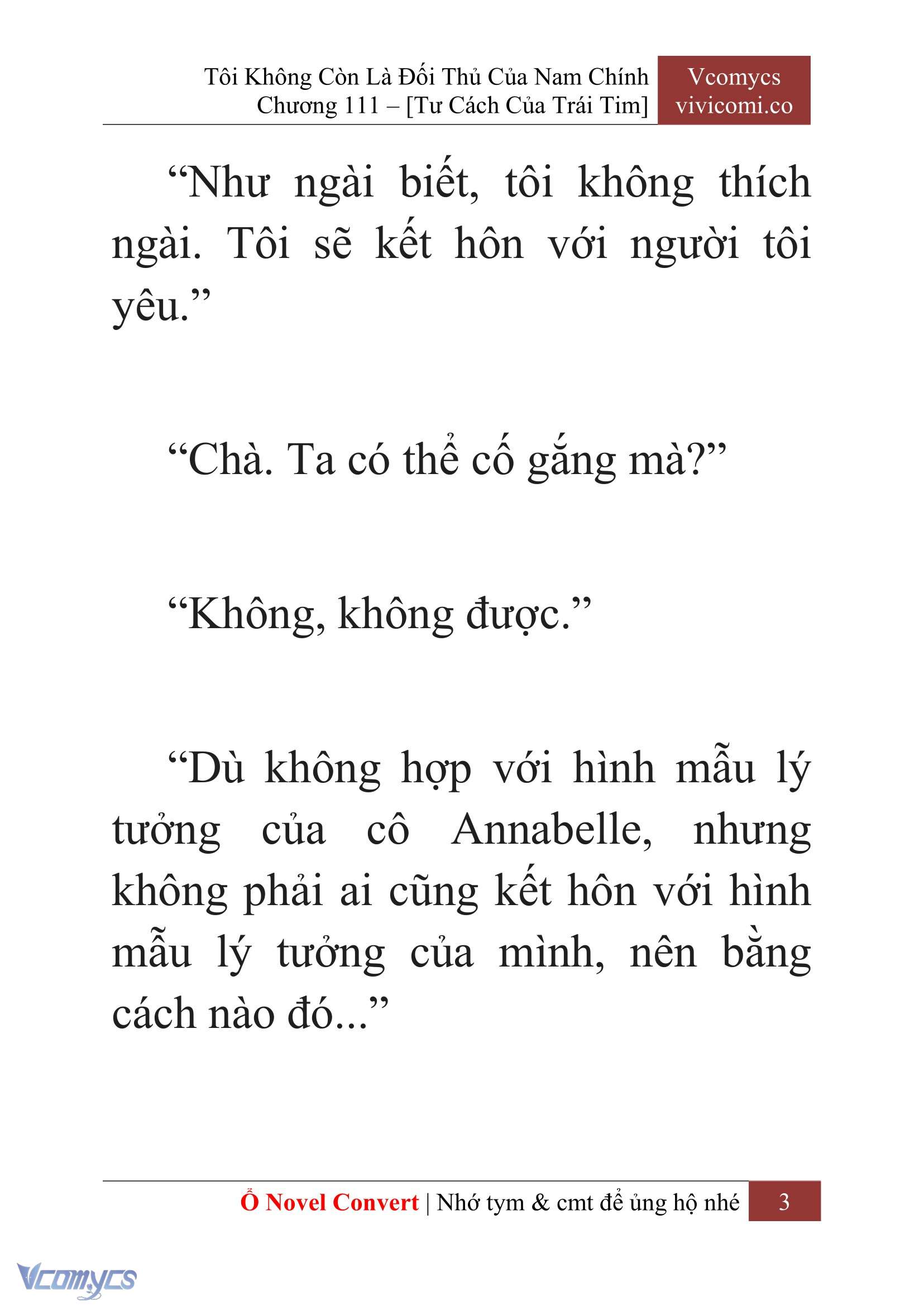 [Novel] Tôi Không Còn Là Đối Thủ Của Nam Chính Chap 111 - Trang 2