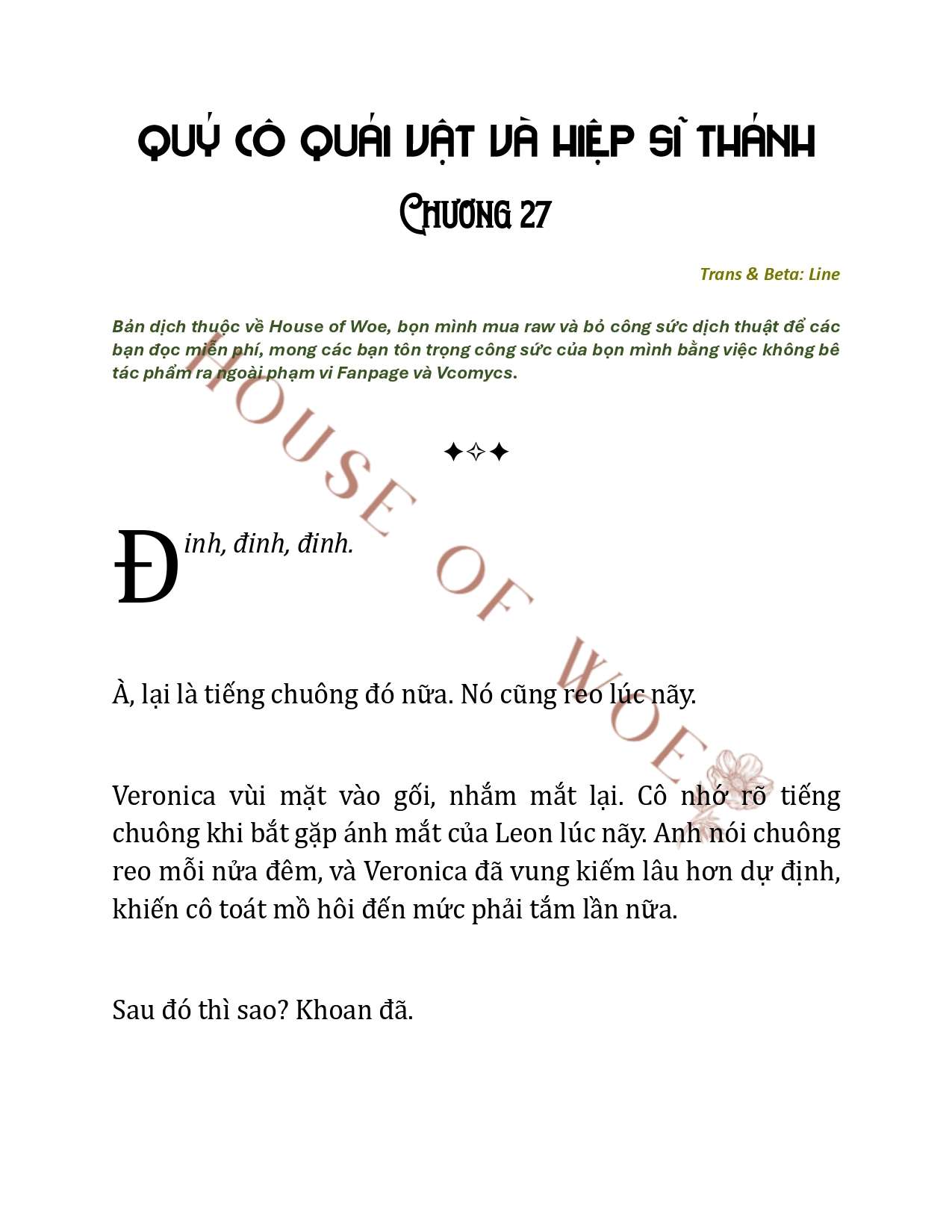[NOVEL] QUÝ CÔ QUÁI VẬT VÀ HIỆP SĨ THÁNH Chap 27 - Trang 2
