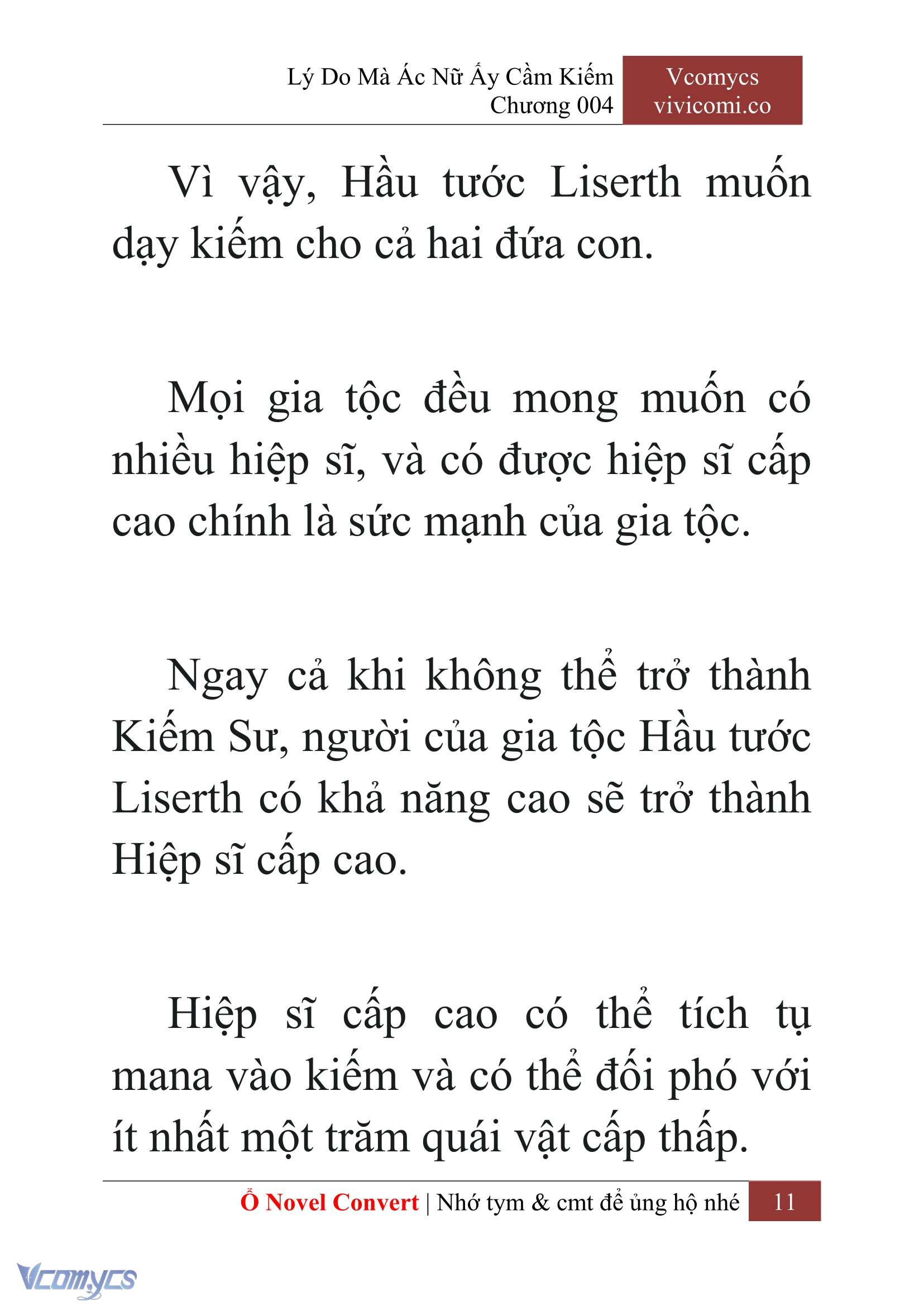 [Novel] Lý Do Mà Ác Nữ Ấy Cầm Kiếm Chap 4 - Next Chap 5