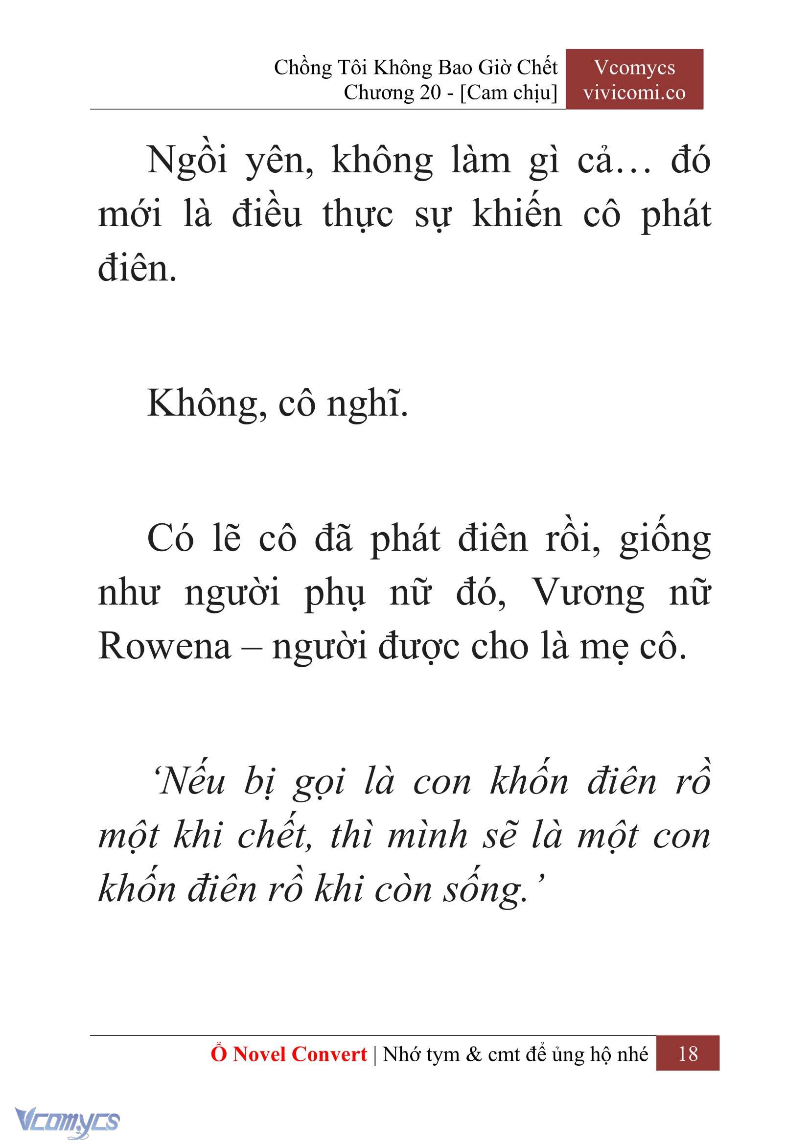 [Novel] Chồng Tôi Không Bao Giờ Chết Chap 20 - Trang 2