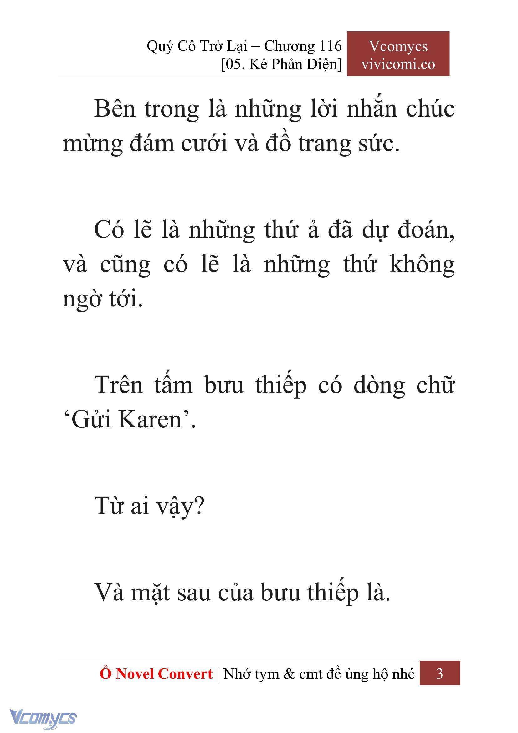 [Novel] Quý Cô Trở Lại Chap 116 - Trang 2